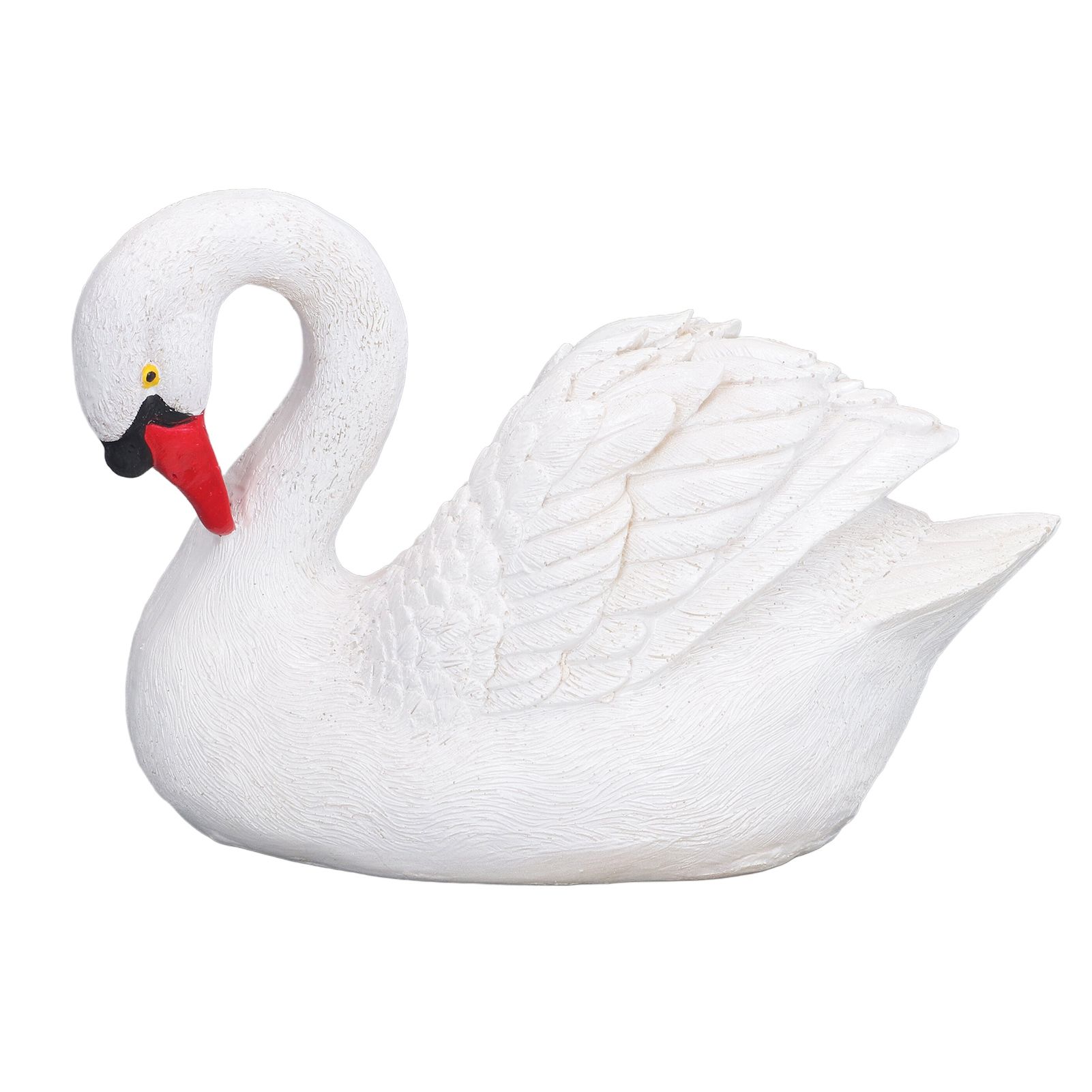 Resin White Swan Figurine Resin White Goose Statue for Outdoor Garden Yard Decoration - Image 1