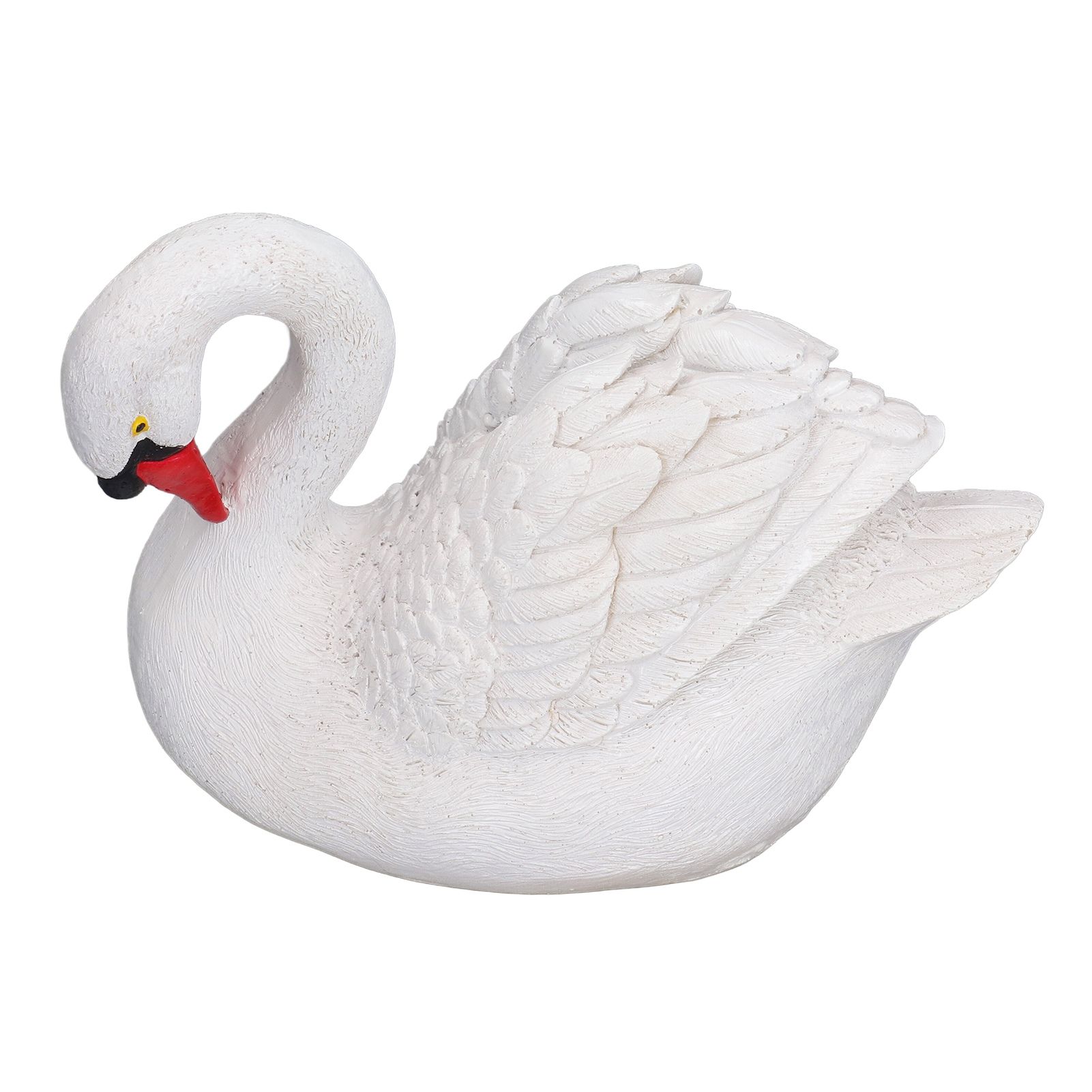 Resin White Swan Figurine Resin White Goose Statue for Outdoor Garden Yard Decoration - Image 2