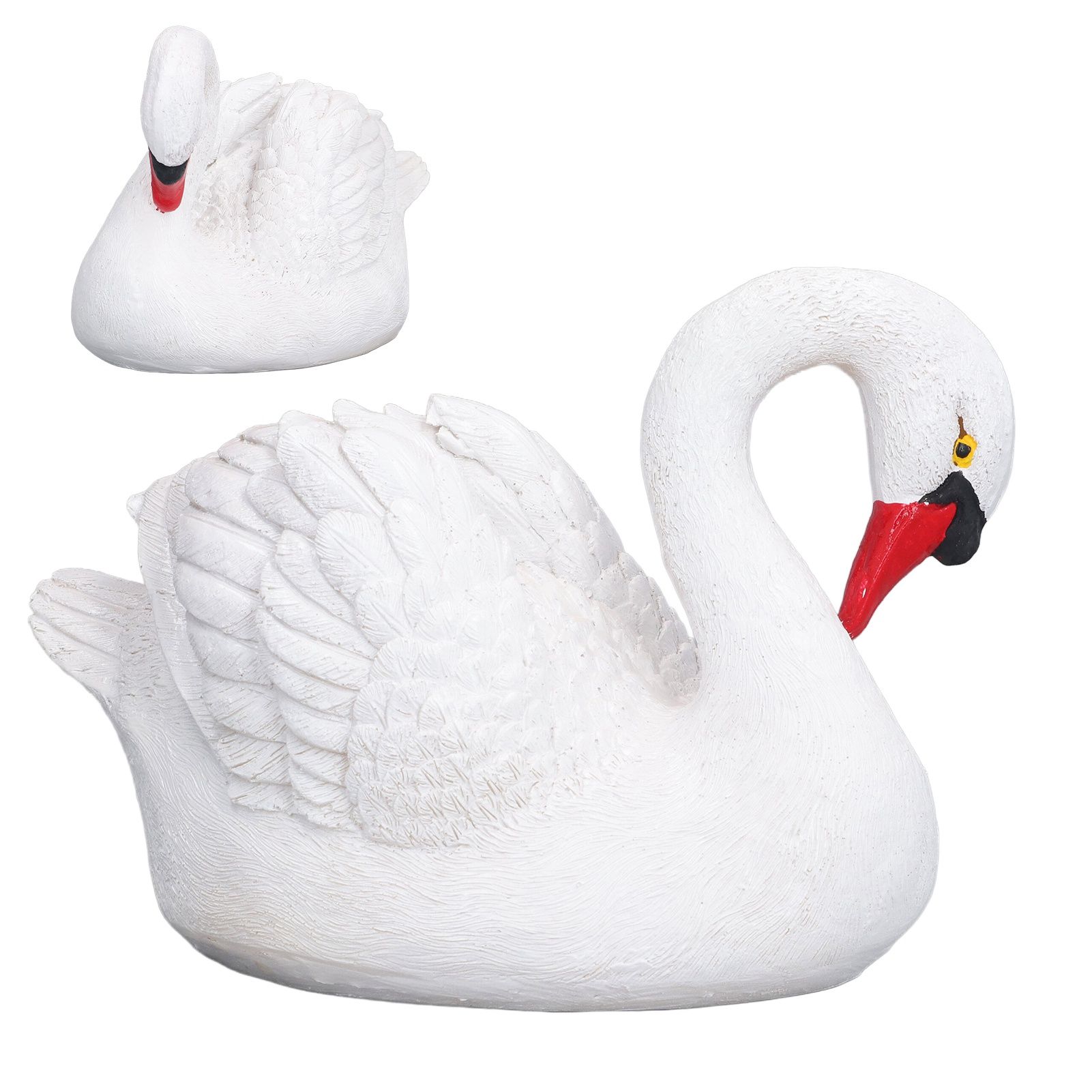 Resin White Swan Figurine Resin White Goose Statue for Outdoor Garden Yard Decoration - Image 8