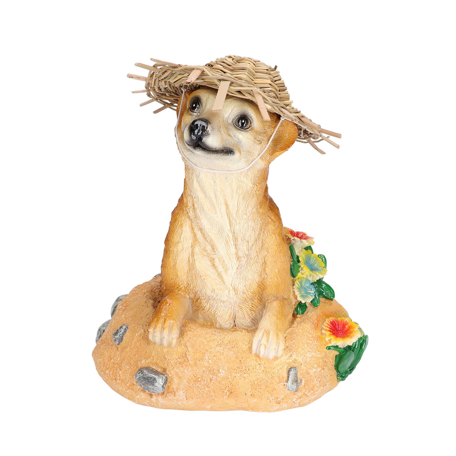 Straw Hat Meerkat Ornaments Meerkat Garden Statue Flower Pot Decoration Resin Crafts for Lawn Garden Yard - Image 2
