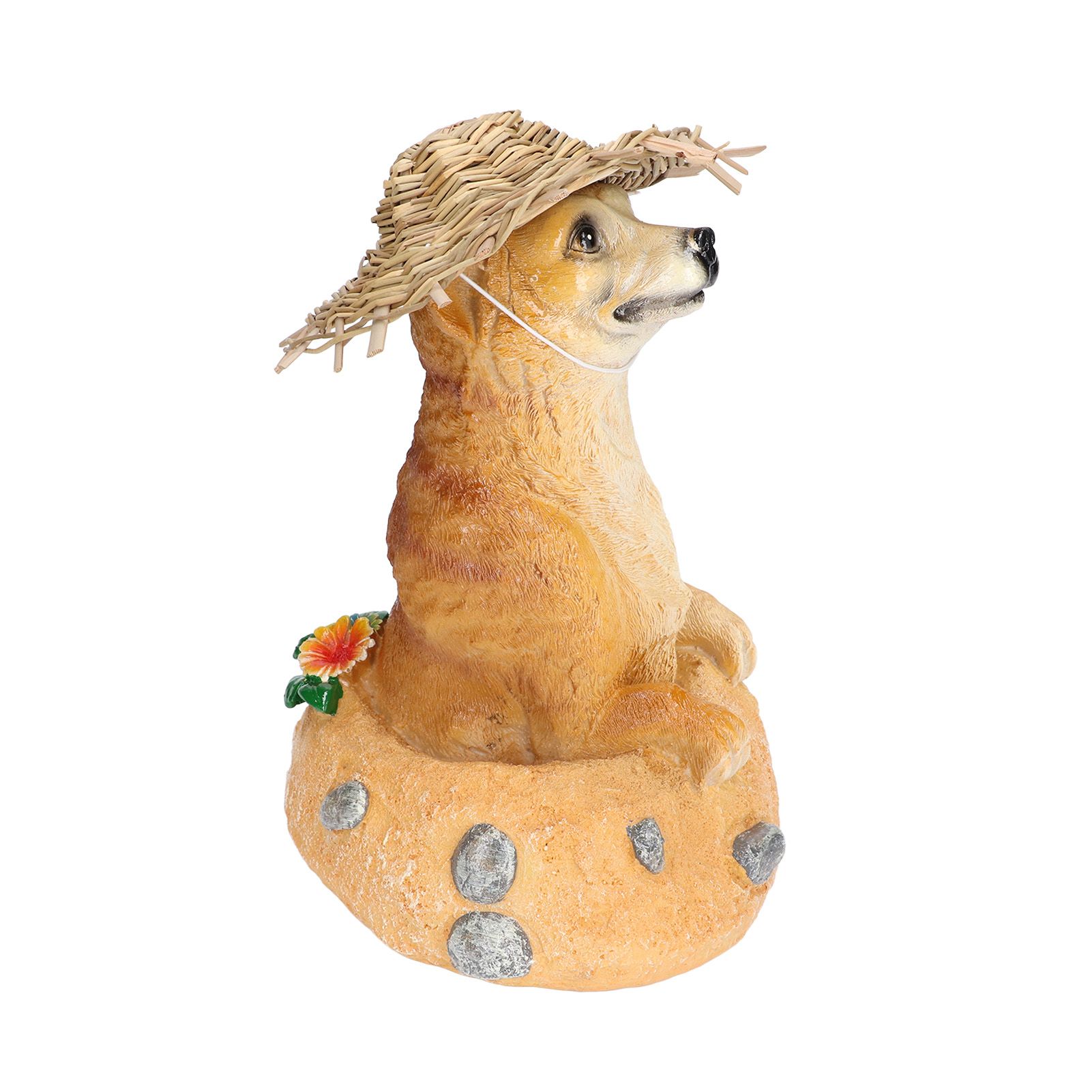 Straw Hat Meerkat Ornaments Meerkat Garden Statue Flower Pot Decoration Resin Crafts for Lawn Garden Yard - Image 6