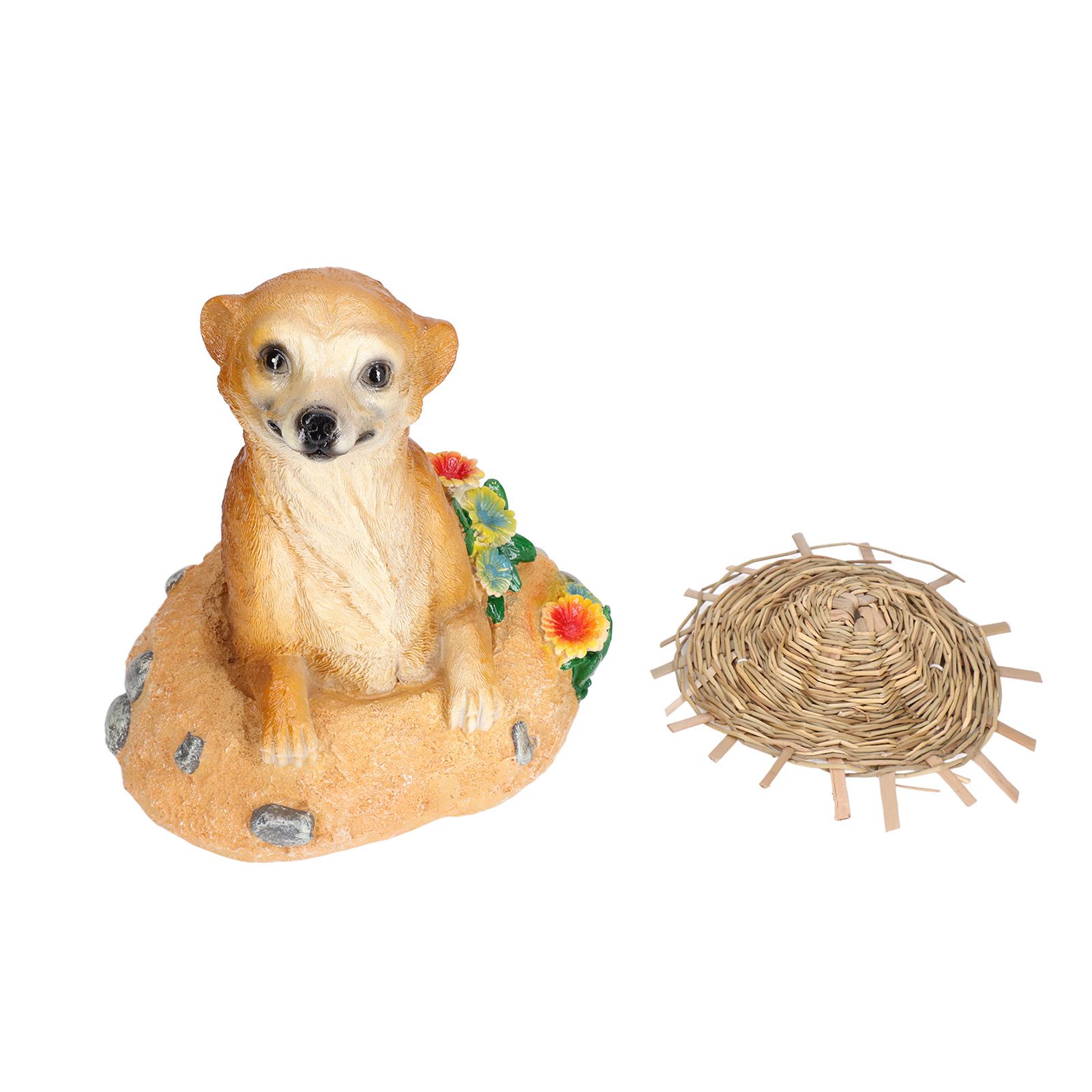 Straw Hat Meerkat Ornaments Meerkat Garden Statue Flower Pot Decoration Resin Crafts for Lawn Garden Yard - Image 7