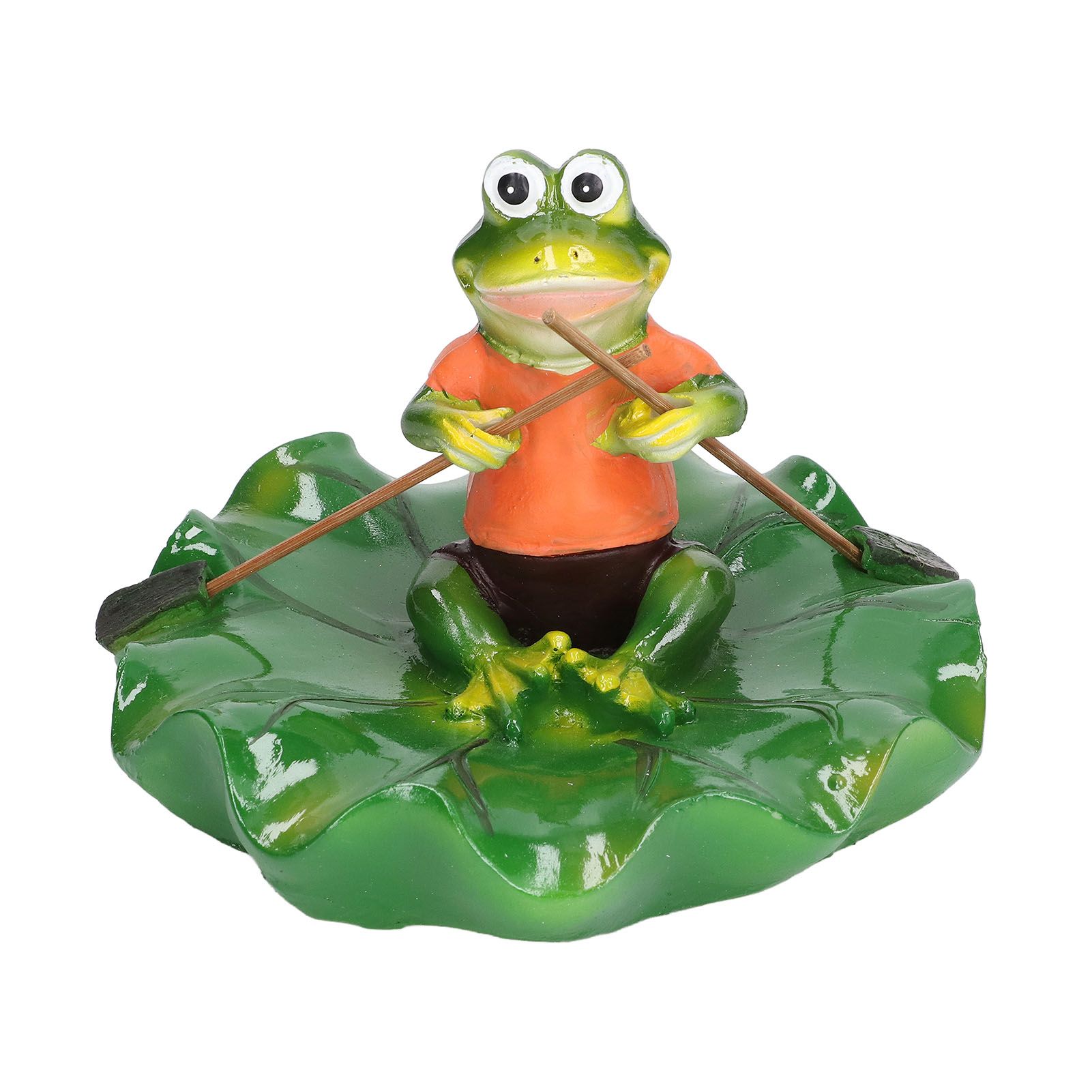 Simulation Resin Floating Lotus Leaf Frogs Ornament Fish Pond Fountain Landscape Decor - Image 1