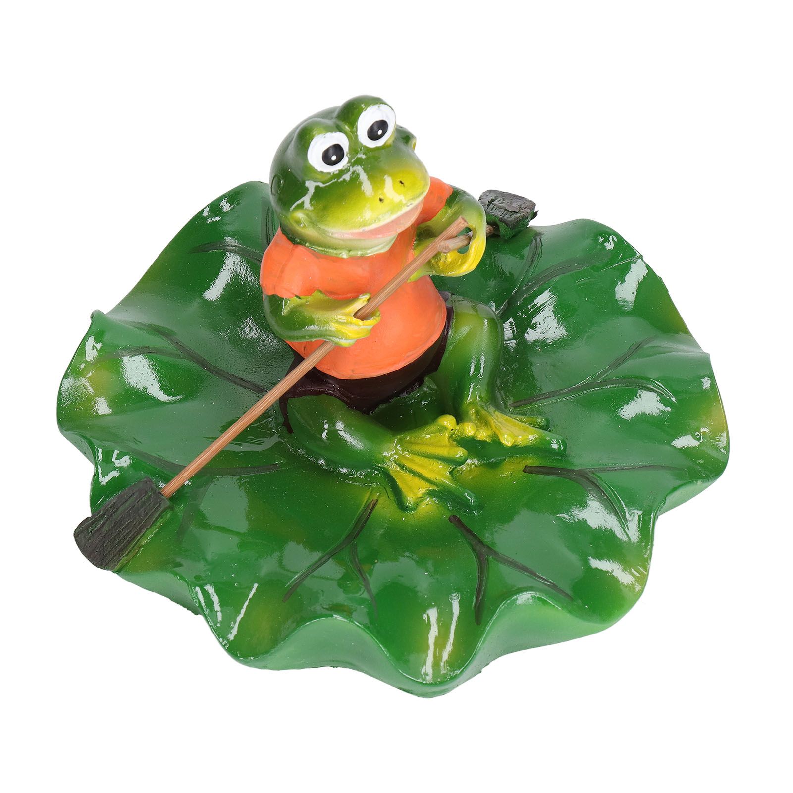 Simulation Resin Floating Lotus Leaf Frogs Ornament Fish Pond Fountain Landscape Decor - Image 2