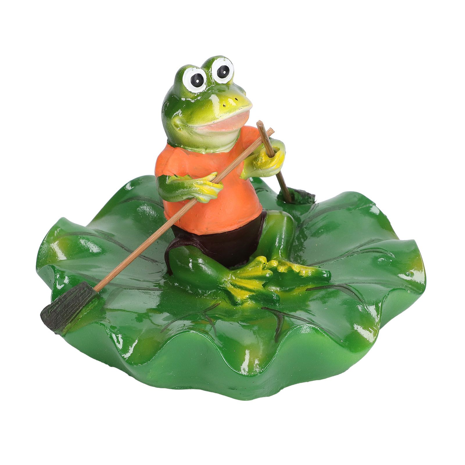Simulation Resin Floating Lotus Leaf Frogs Ornament Fish Pond Fountain Landscape Decor - Image 3