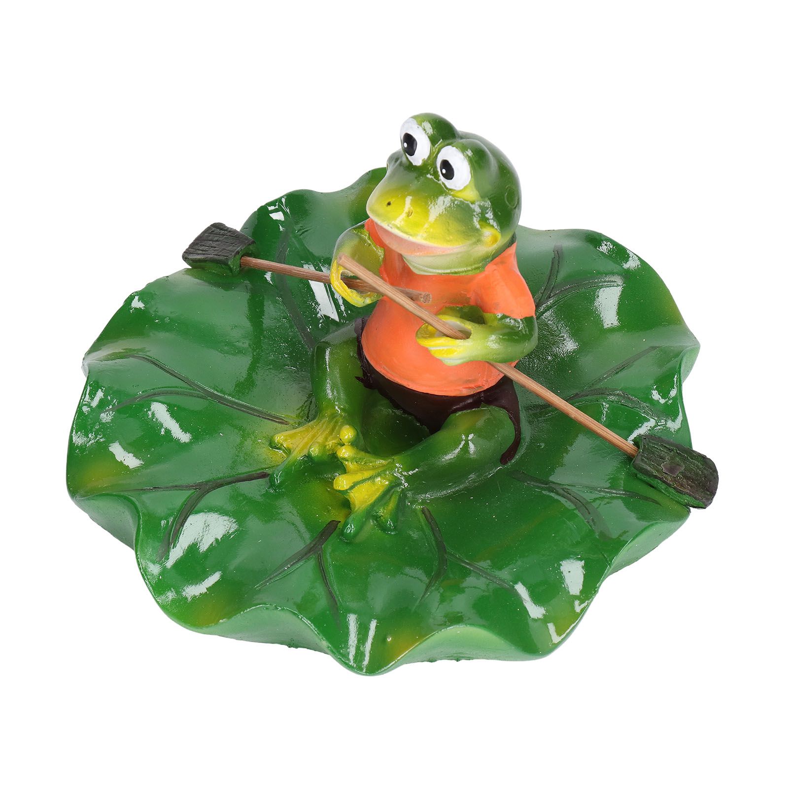 Simulation Resin Floating Lotus Leaf Frogs Ornament Fish Pond Fountain Landscape Decor - Image 4