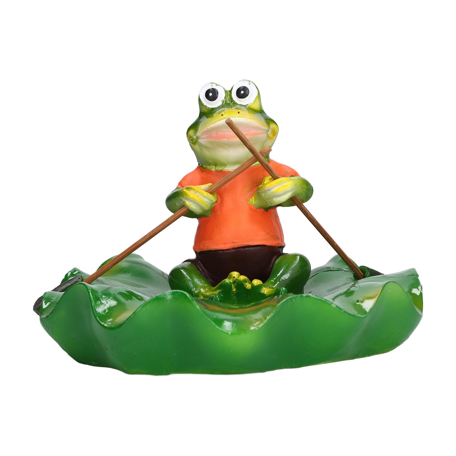 Simulation Resin Floating Lotus Leaf Frogs Ornament Fish Pond Fountain Landscape Decor - Image 7