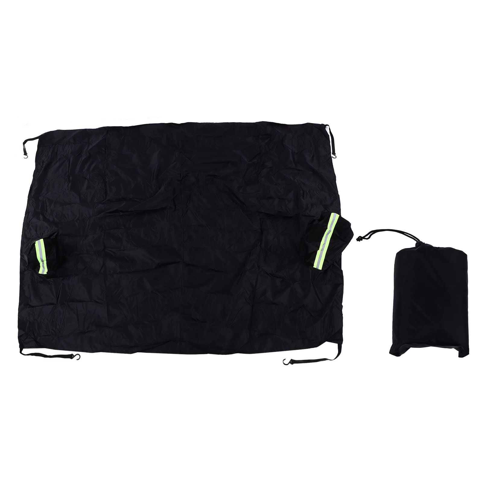 Windshield Cover Waterproof Snowproof Large Coverage Area Universal Windshield Protector with Reflective StripsBlack - Image 1
