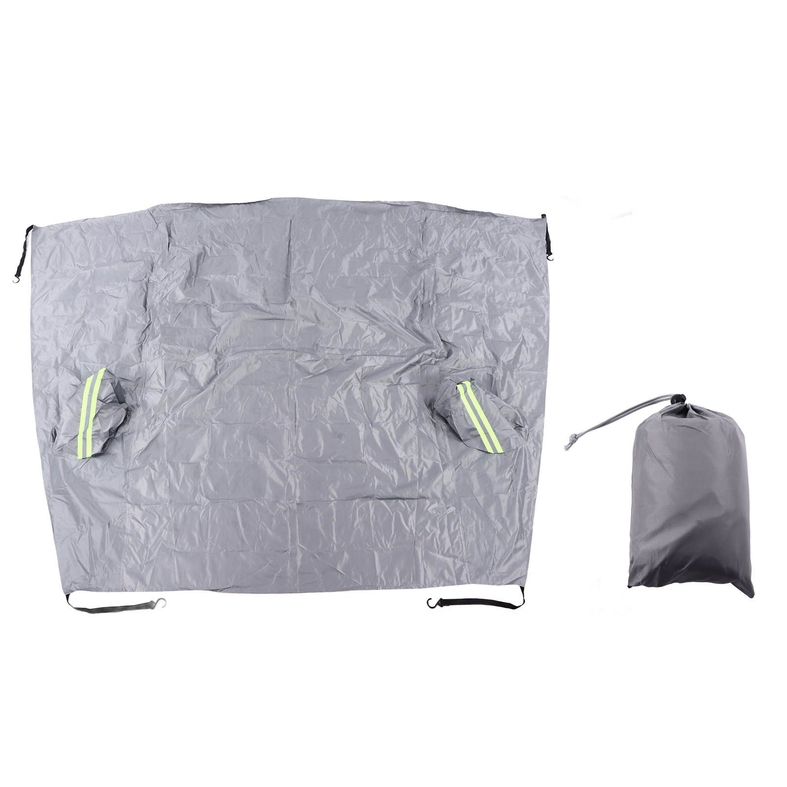 Windshield Cover Waterproof Snowproof Large Coverage Area Universal Windshield Protector with Reflective StripsGrey - Image 1