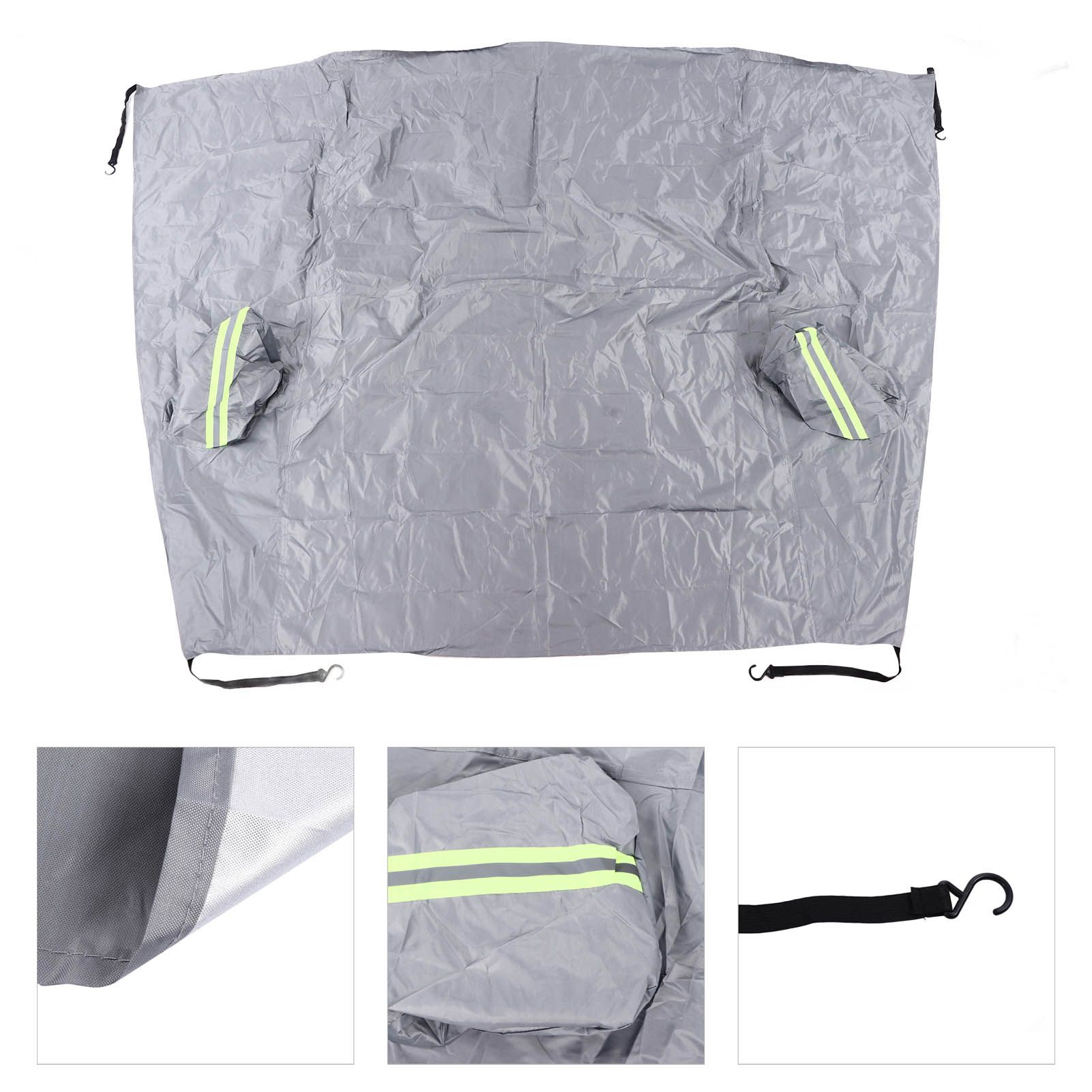 Windshield Cover Waterproof Snowproof Large Coverage Area Universal Windshield Protector with Reflective StripsGrey - Image 8