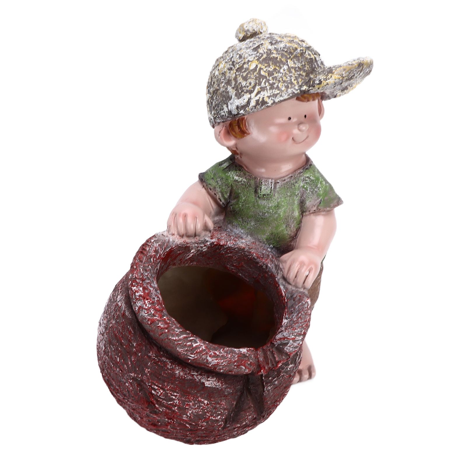 Flower Pot Ornament Cartoon Kid Shape Waterproof Textured Exquisite Vivid Statue for Garden Lawn Desk Decoration - Image 5