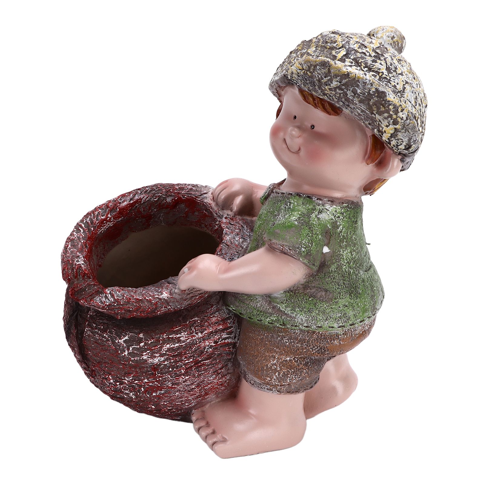 Flower Pot Ornament Cartoon Kid Shape Waterproof Textured Exquisite Vivid Statue for Garden Lawn Desk Decoration - Image 7