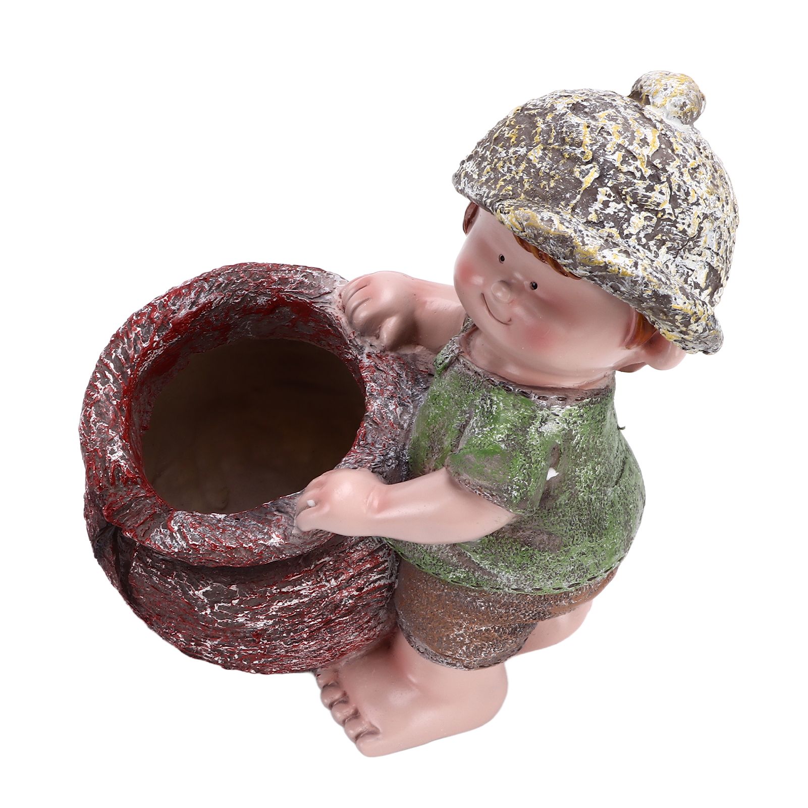 Flower Pot Ornament Cartoon Kid Shape Waterproof Textured Exquisite Vivid Statue for Garden Lawn Desk Decoration - Image 8