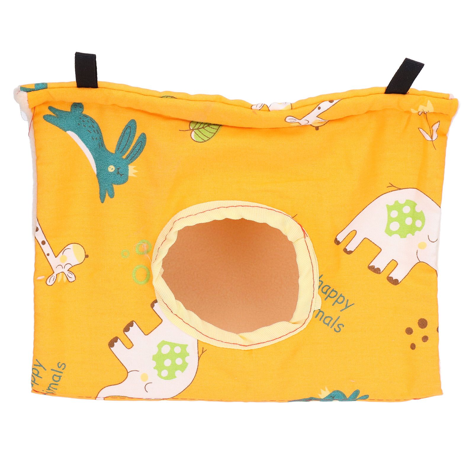 Bird Hut Foldable Soft Comfortable Flannel Orange Triangular Bird Hanging Bed with Hooks for Parrots Hamsters Squirrels - Image 2
