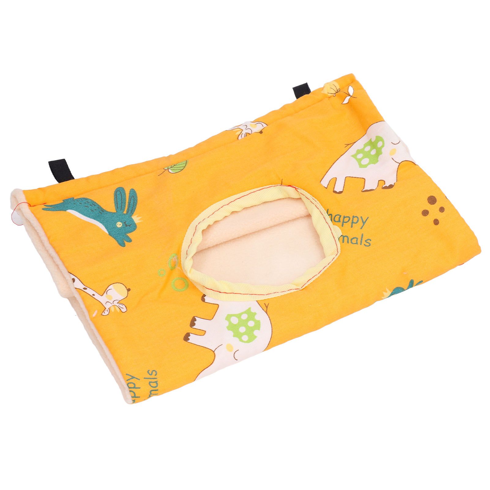 Bird Hut Foldable Soft Comfortable Flannel Orange Triangular Bird Hanging Bed with Hooks for Parrots Hamsters Squirrels - Image 3