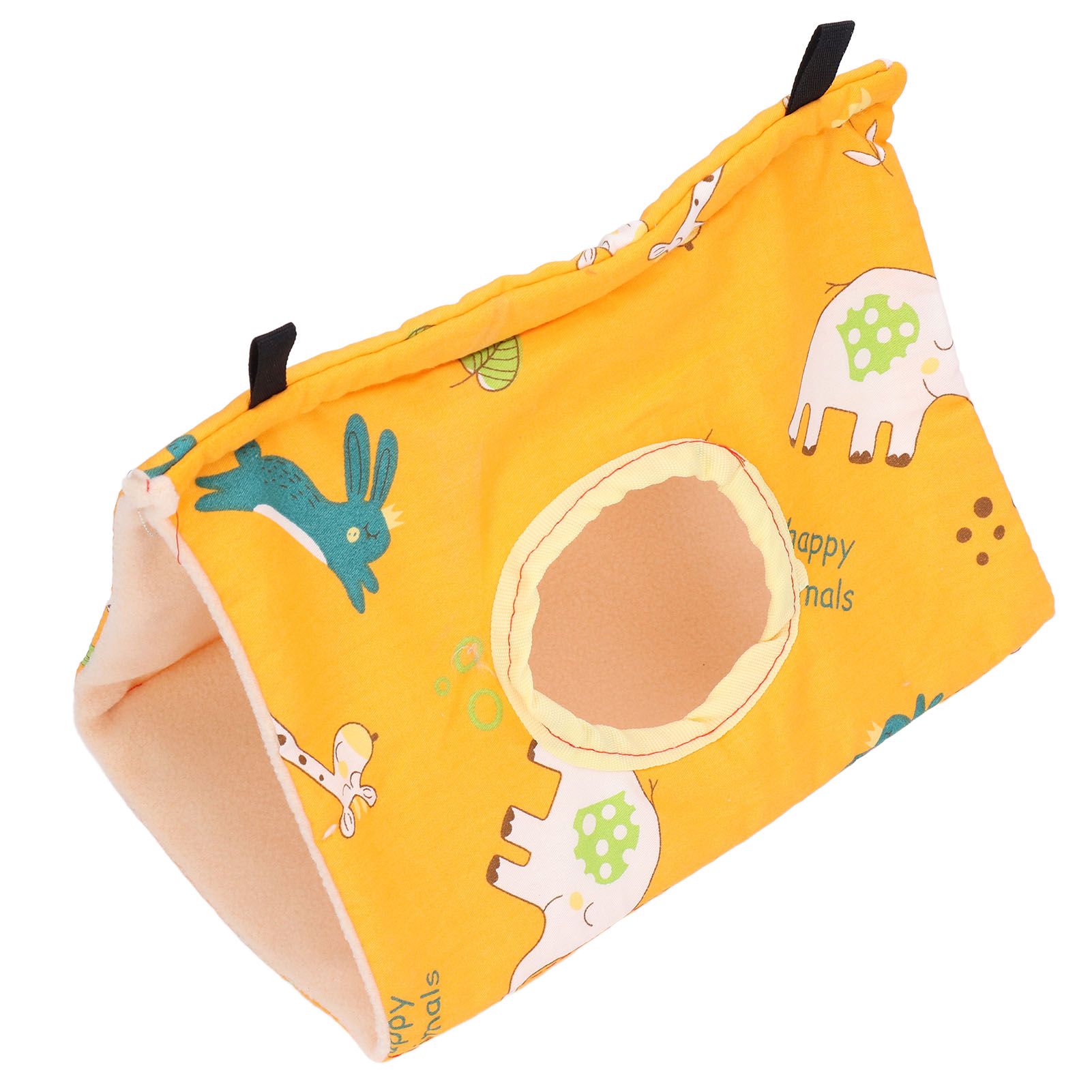 Bird Hut Foldable Soft Comfortable Flannel Orange Triangular Bird Hanging Bed with Hooks for Parrots Hamsters Squirrels - Image 4