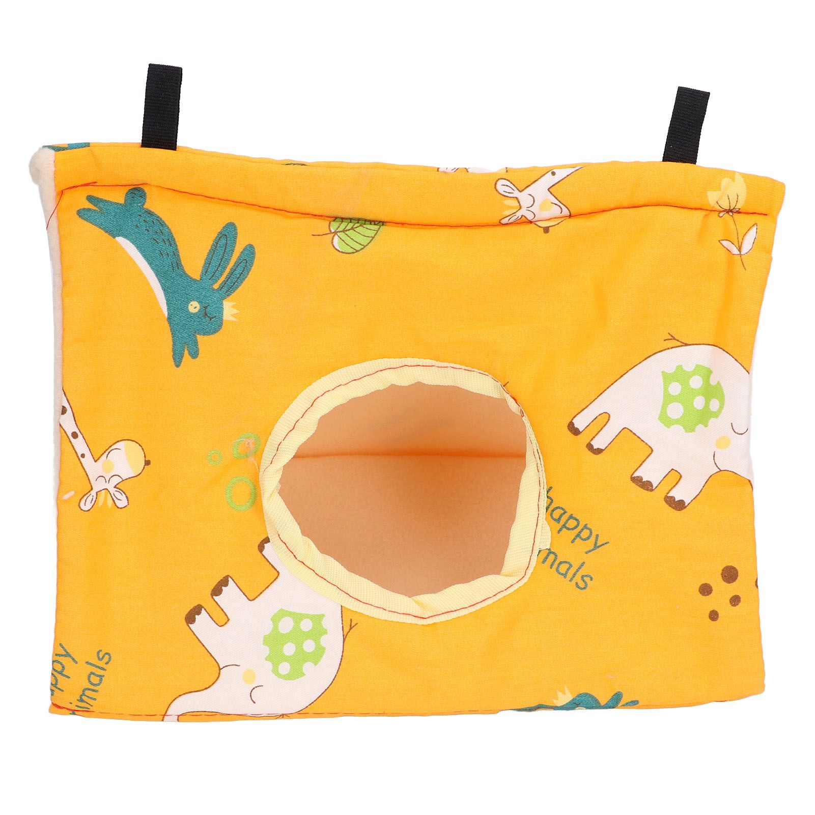 Bird Hut Foldable Soft Comfortable Flannel Orange Triangular Bird Hanging Bed with Hooks for Parrots Hamsters Squirrels - Image 6