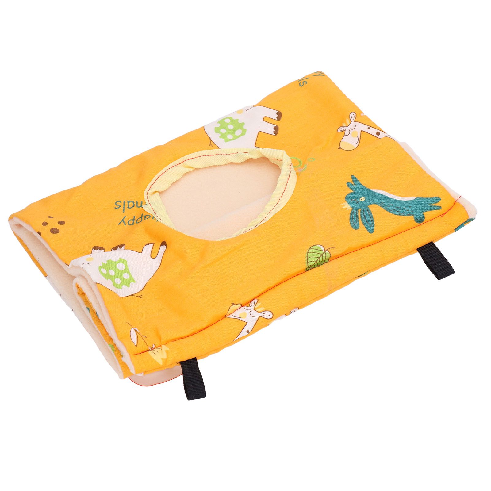 Bird Hut Foldable Soft Comfortable Flannel Orange Triangular Bird Hanging Bed with Hooks for Parrots Hamsters Squirrels - Image 8