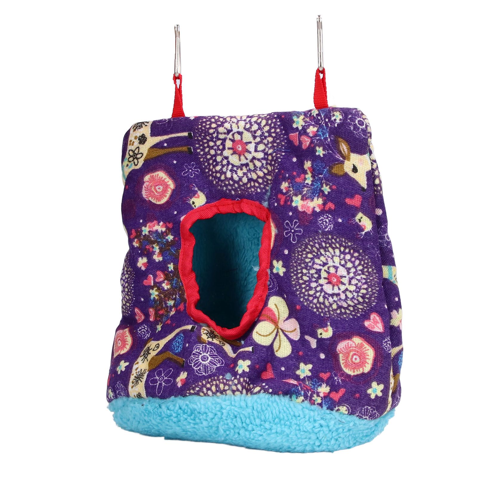 Warm Bird Hammock Plush Soft Foldable Round Bird Hanging Nest for Parrots Parakeet - Image 2
