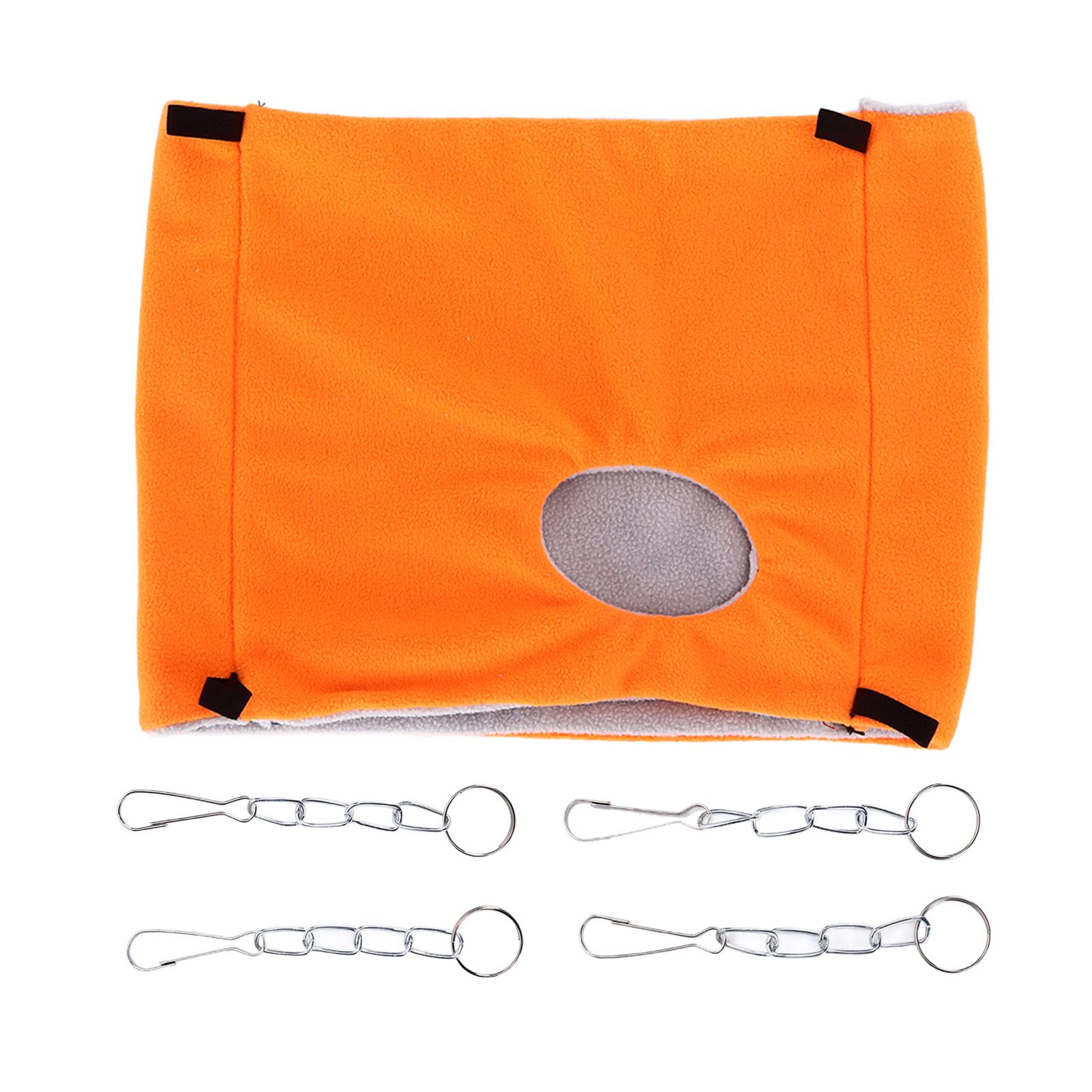 Bird Warm Nest Thermal Plush Cage Hanging Bed Hamster Double Layer Hammock for Winter Cold WeatherOrange - Image 1