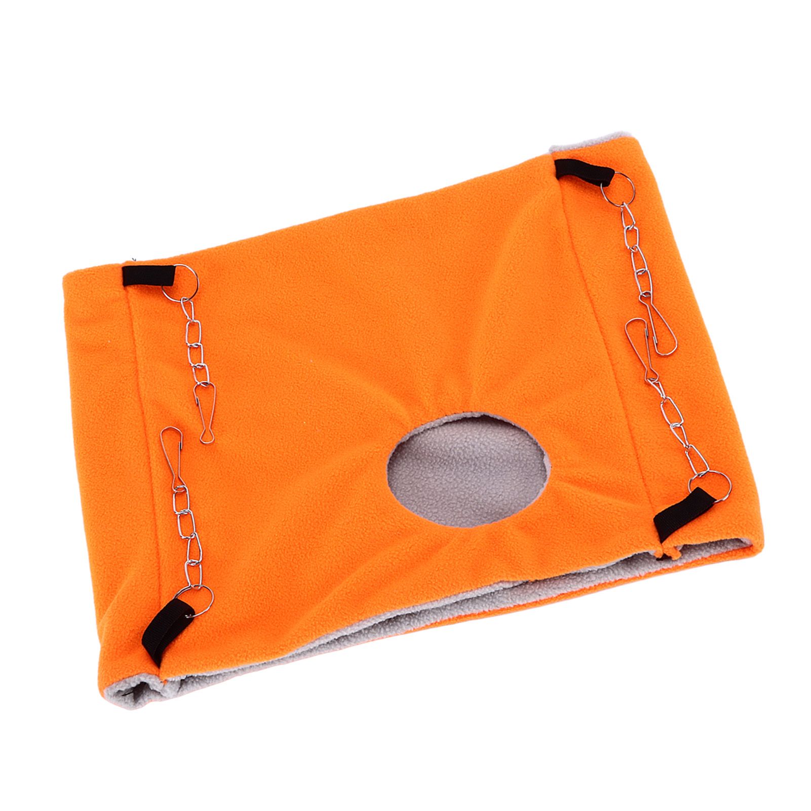 Bird Warm Nest Thermal Plush Cage Hanging Bed Hamster Double Layer Hammock for Winter Cold WeatherOrange - Image 2