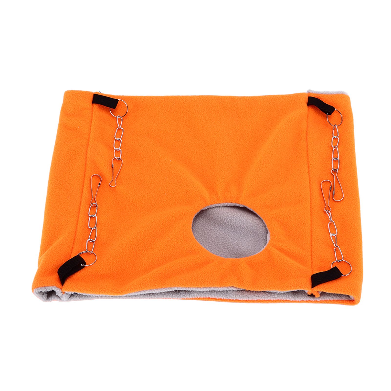 Bird Warm Nest Thermal Plush Cage Hanging Bed Hamster Double Layer Hammock for Winter Cold WeatherOrange - Image 3