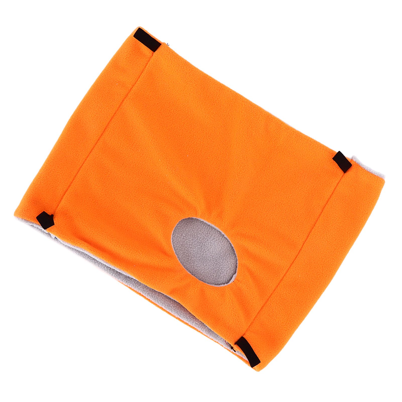 Bird Warm Nest Thermal Plush Cage Hanging Bed Hamster Double Layer Hammock for Winter Cold WeatherOrange - Image 5