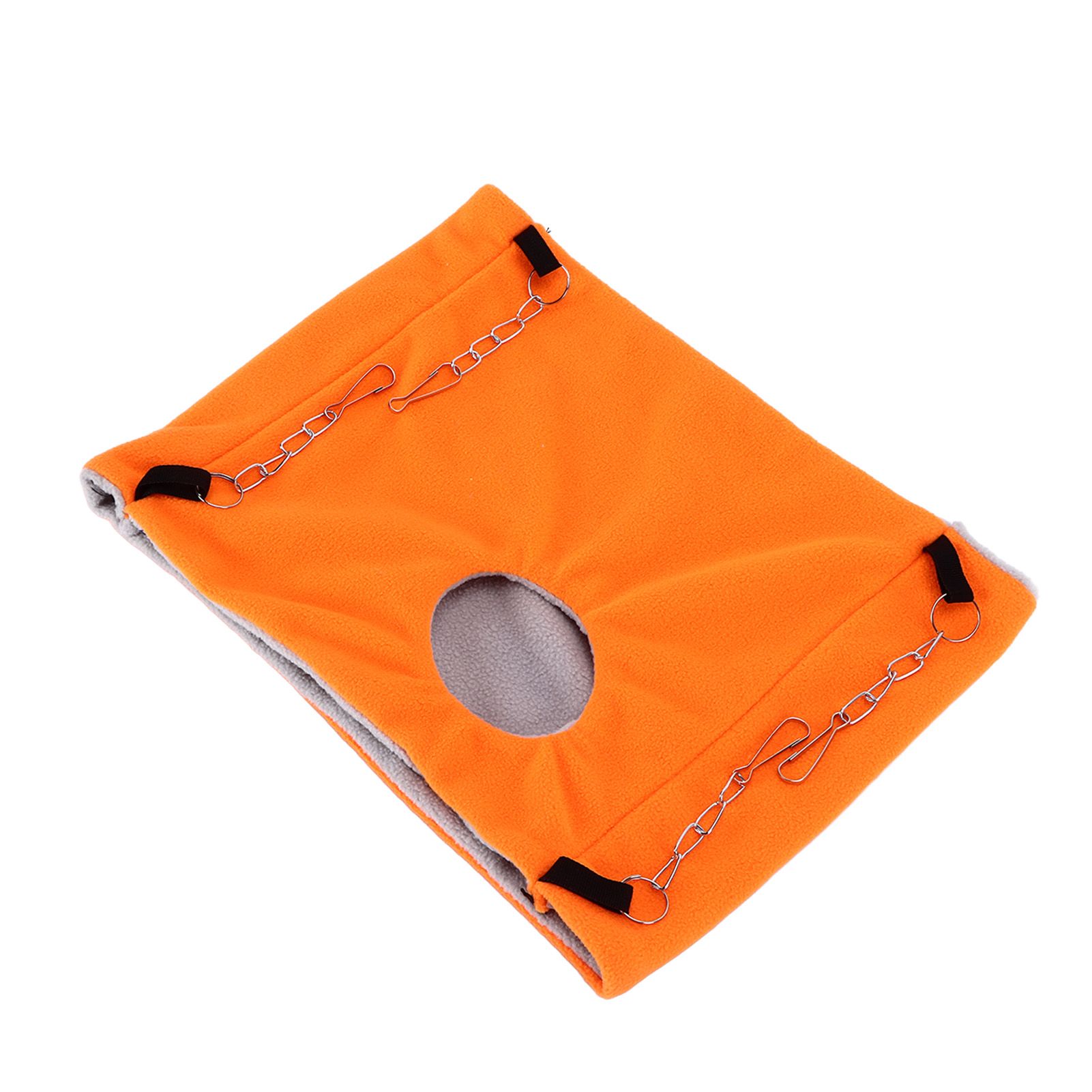 Bird Warm Nest Thermal Plush Cage Hanging Bed Hamster Double Layer Hammock for Winter Cold WeatherOrange - Image 7