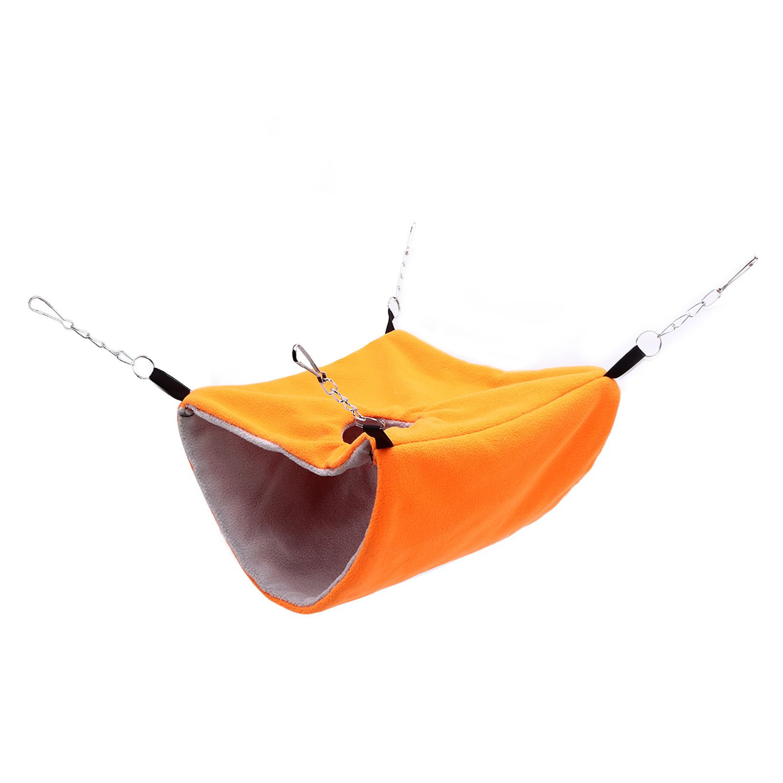 Bird Warm Nest Thermal Plush Cage Hanging Bed Hamster Double Layer Hammock for Winter Cold WeatherOrange - Image 8
