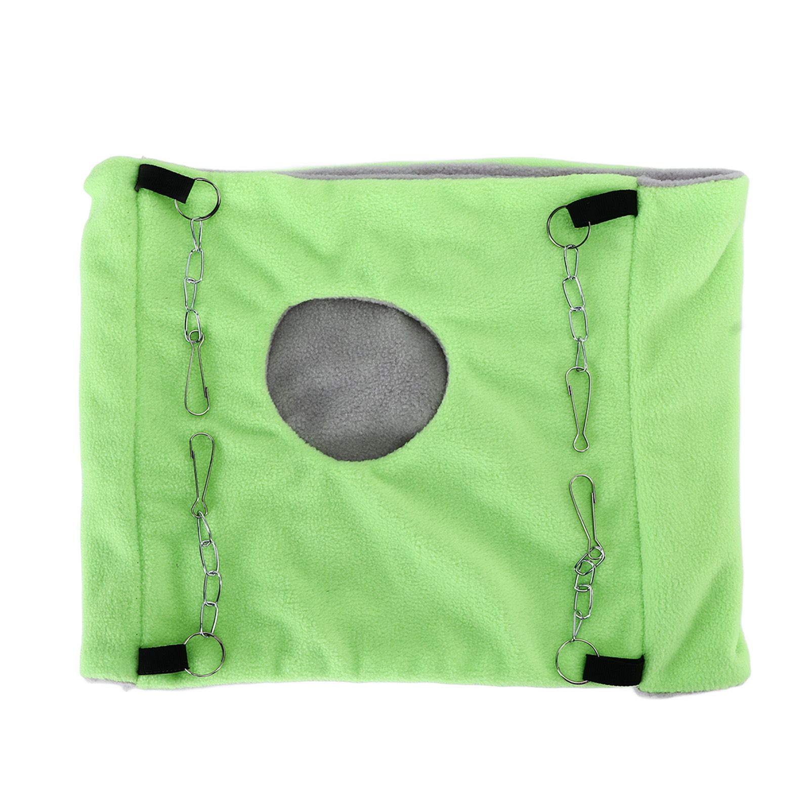 Bird Warm Nest Thermal Plush Cage Hanging Bed Hamster Double Layer Hammock for Winter Cold WeatherGreen - Image 1