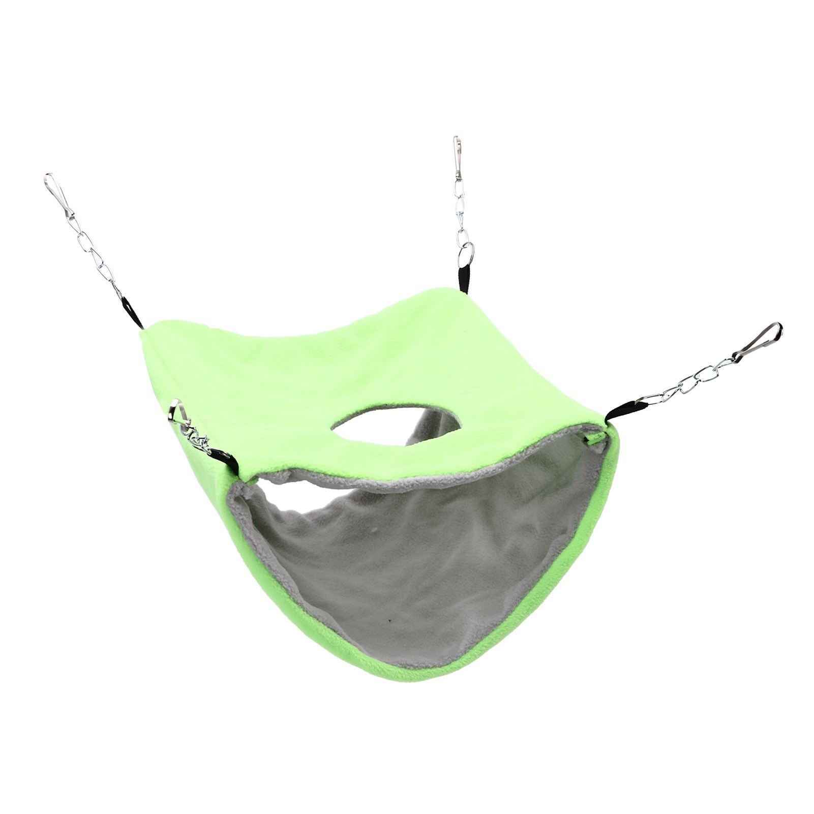 Bird Warm Nest Thermal Plush Cage Hanging Bed Hamster Double Layer Hammock for Winter Cold WeatherGreen - Image 2