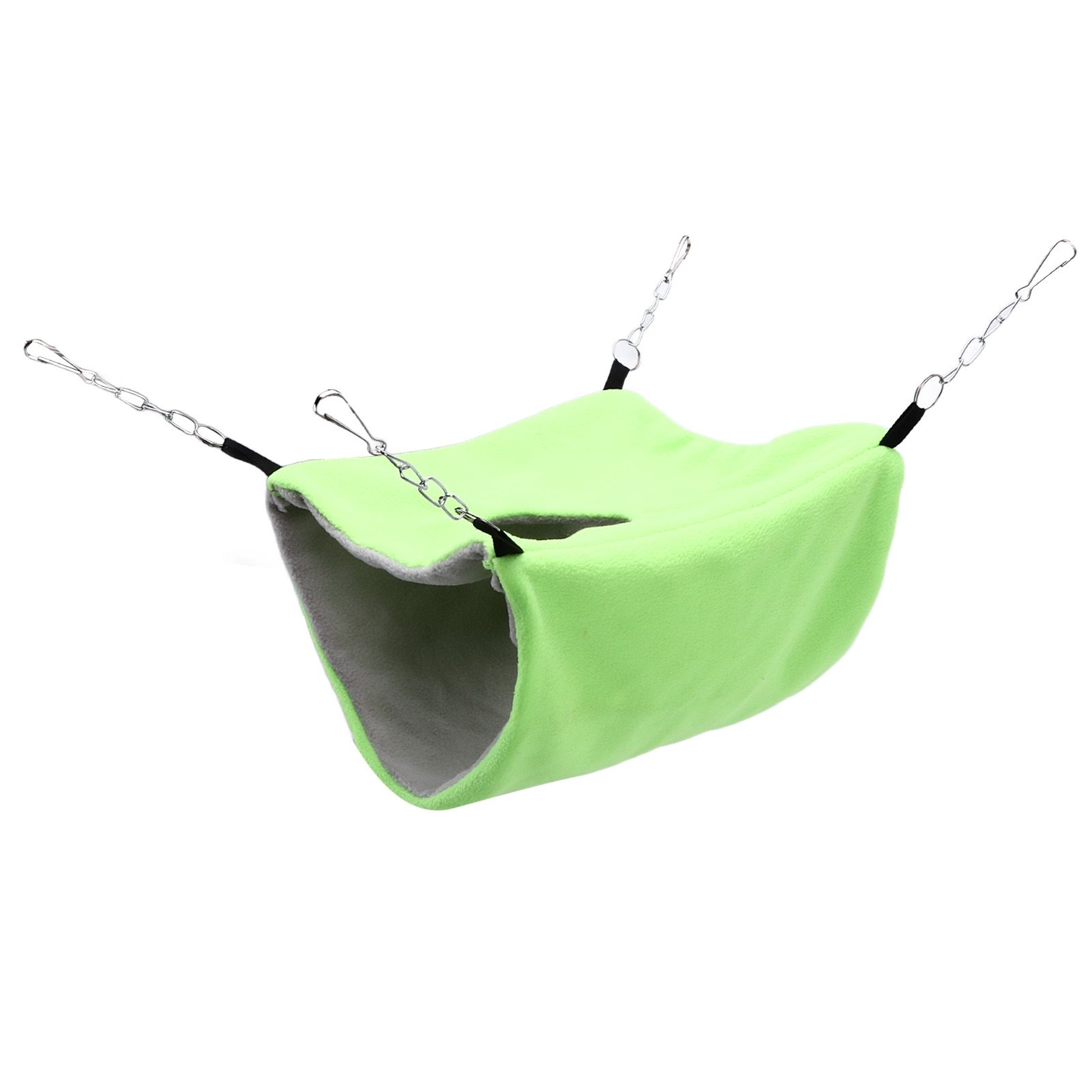 Bird Warm Nest Thermal Plush Cage Hanging Bed Hamster Double Layer Hammock for Winter Cold WeatherGreen - Image 5