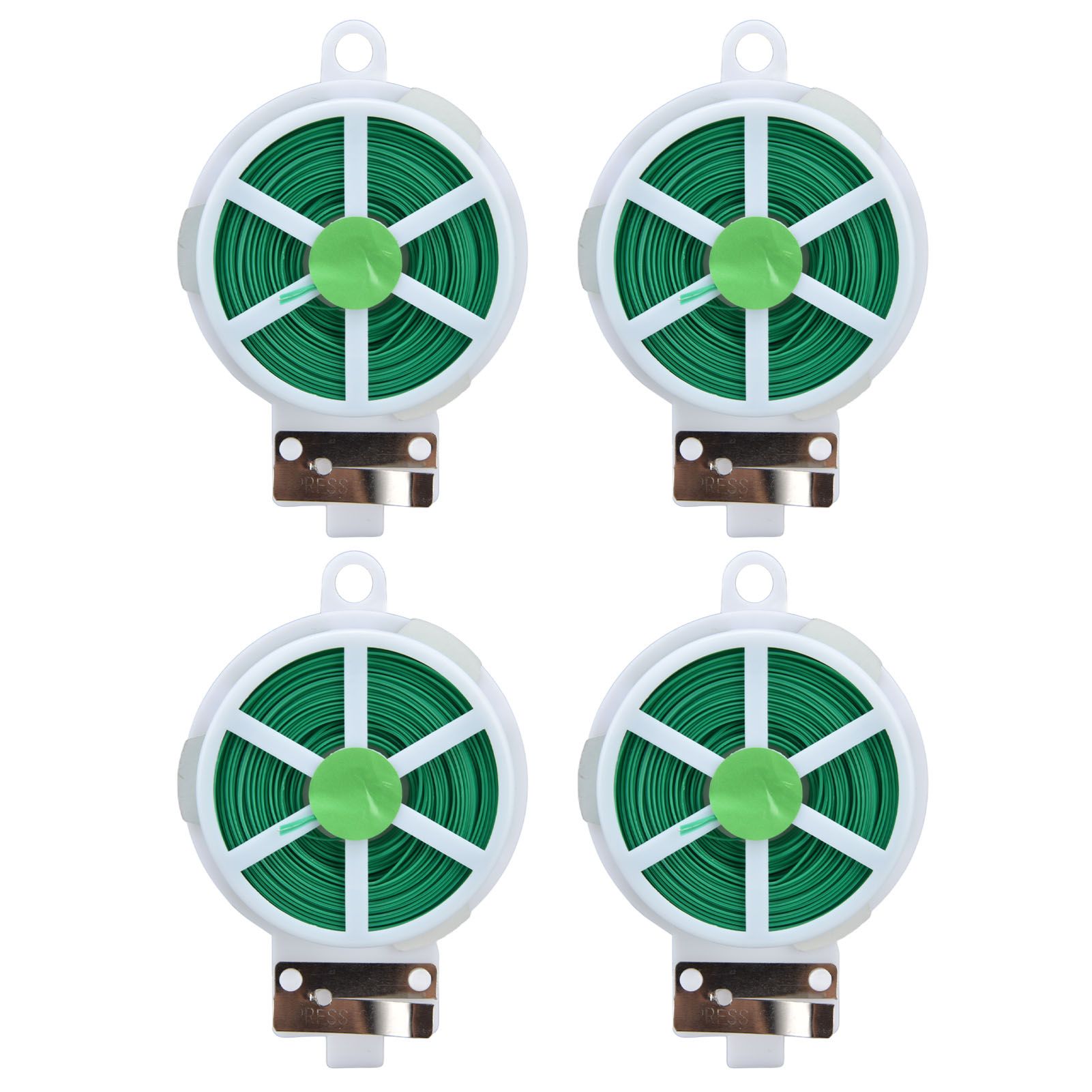 4pcs Plant Ties 50 Meters Green Twist Ties Wire with Built in Cutter for Garden Courtyard Indoor Plants Support Fixing - Image 1