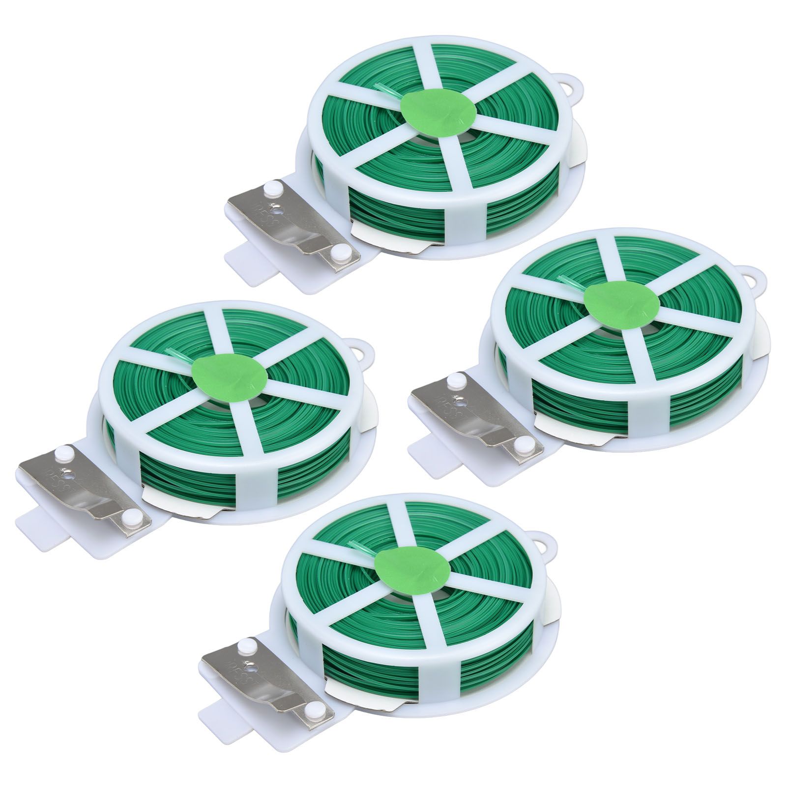 4pcs Plant Ties 50 Meters Green Twist Ties Wire with Built in Cutter for Garden Courtyard Indoor Plants Support Fixing - Image 3