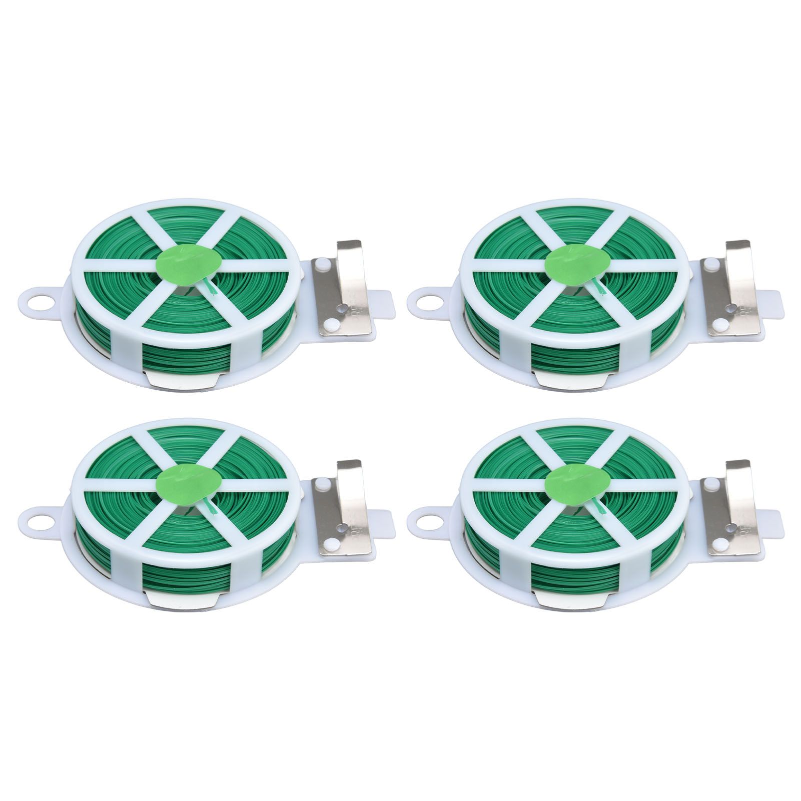 4pcs Plant Ties 50 Meters Green Twist Ties Wire with Built in Cutter for Garden Courtyard Indoor Plants Support Fixing - Image 4