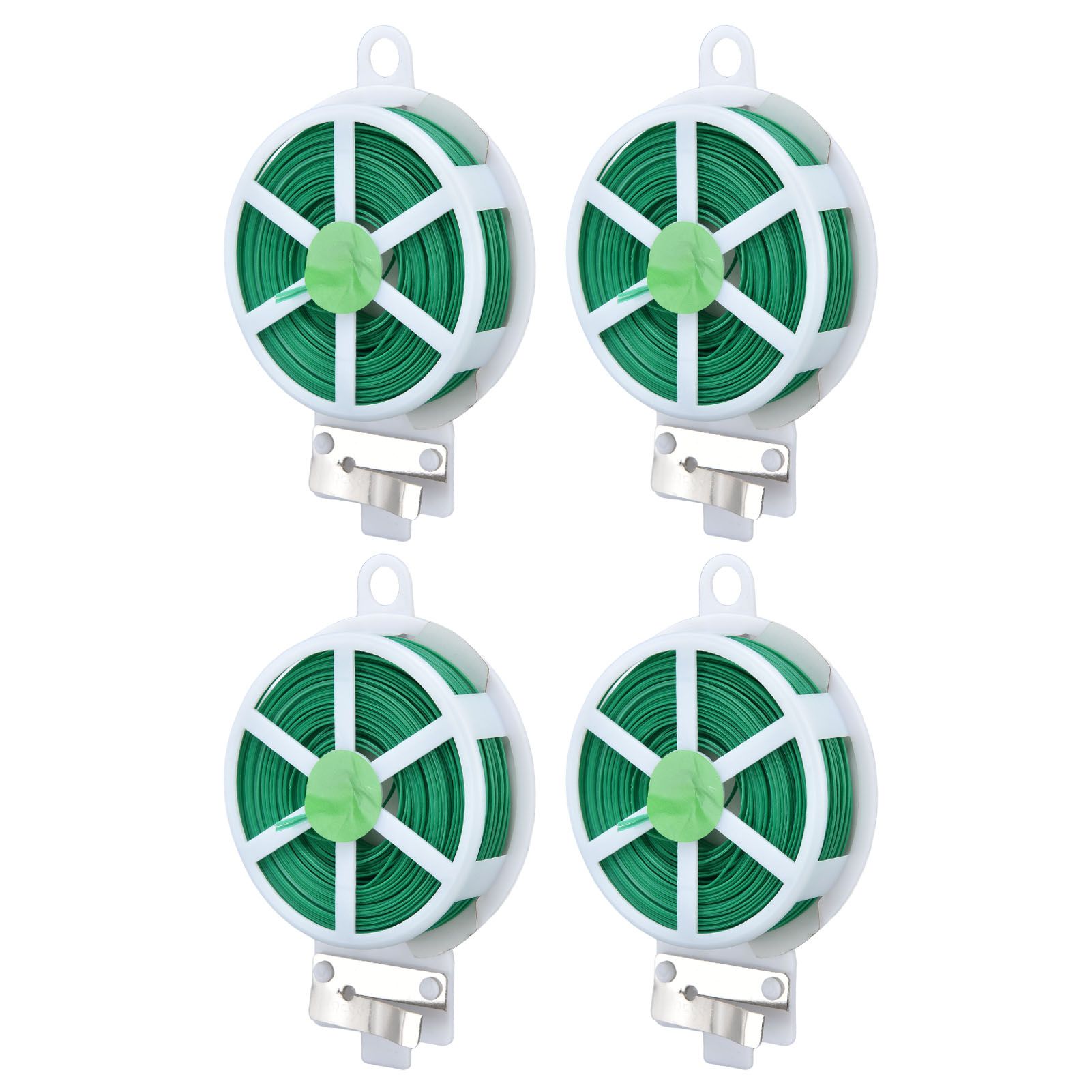 4pcs Plant Ties 50 Meters Green Twist Ties Wire with Built in Cutter for Garden Courtyard Indoor Plants Support Fixing - Image 5