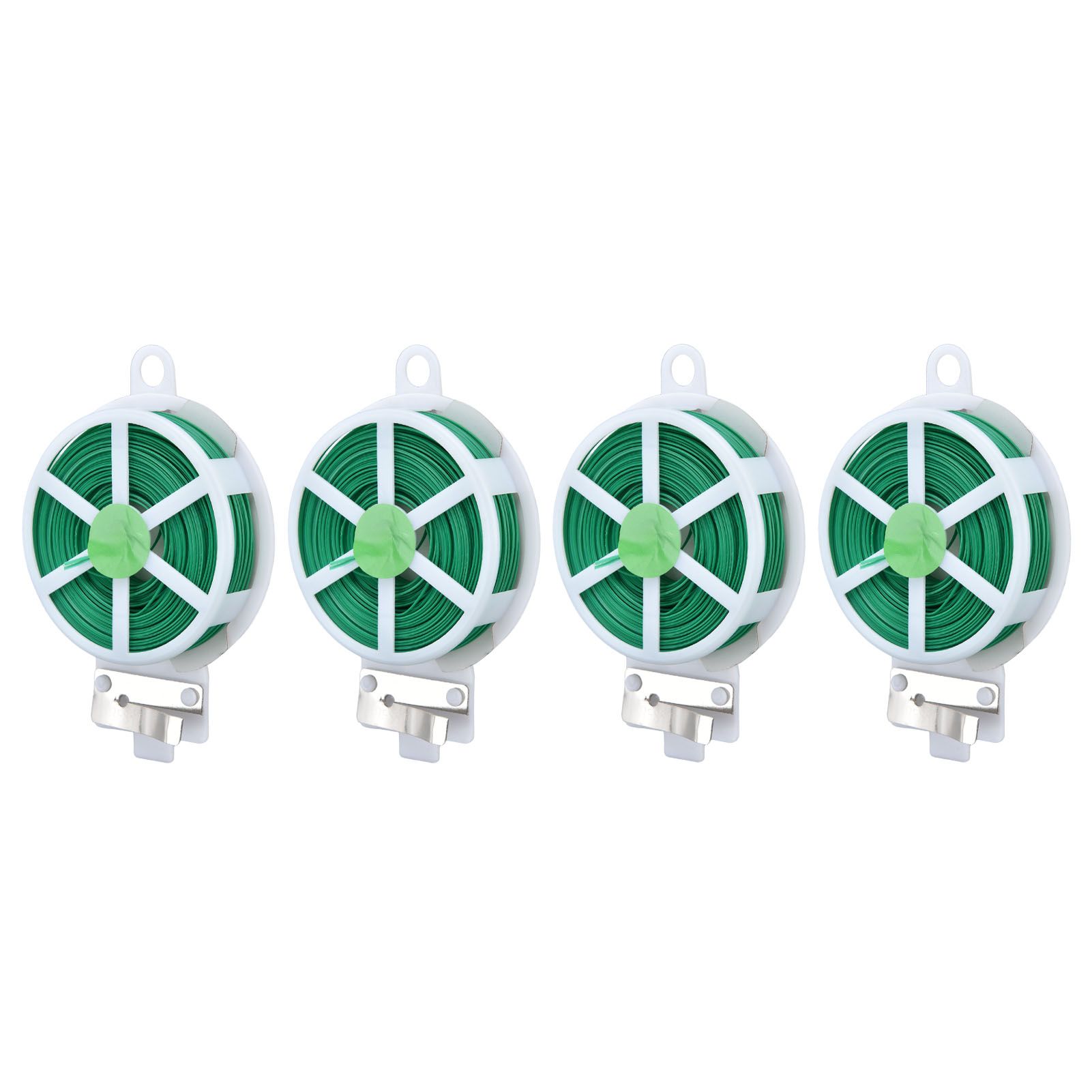 4pcs Plant Ties 50 Meters Green Twist Ties Wire with Built in Cutter for Garden Courtyard Indoor Plants Support Fixing - Image 6