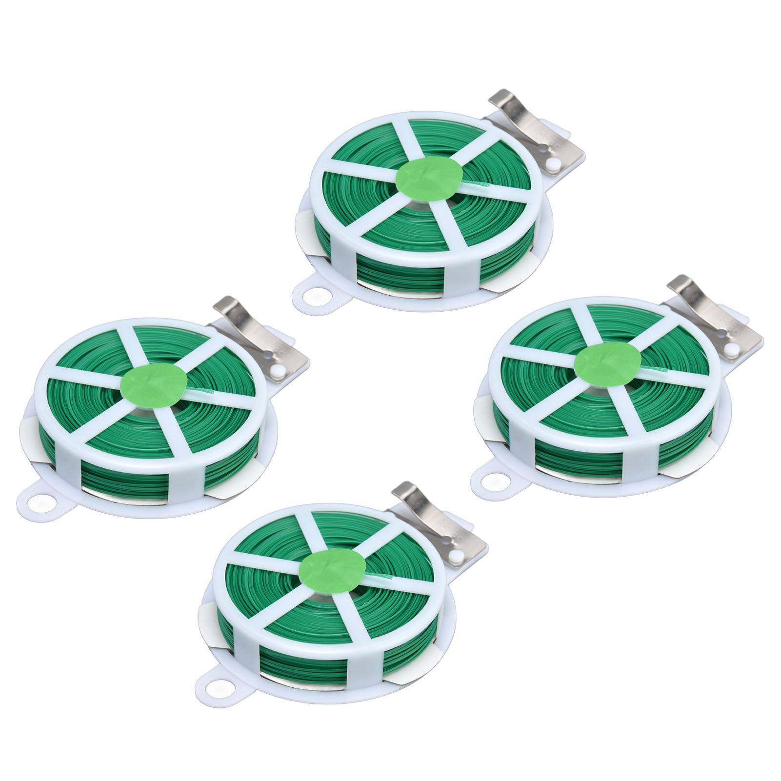 4pcs Plant Ties 50 Meters Green Twist Ties Wire with Built in Cutter for Garden Courtyard Indoor Plants Support Fixing - Image 7