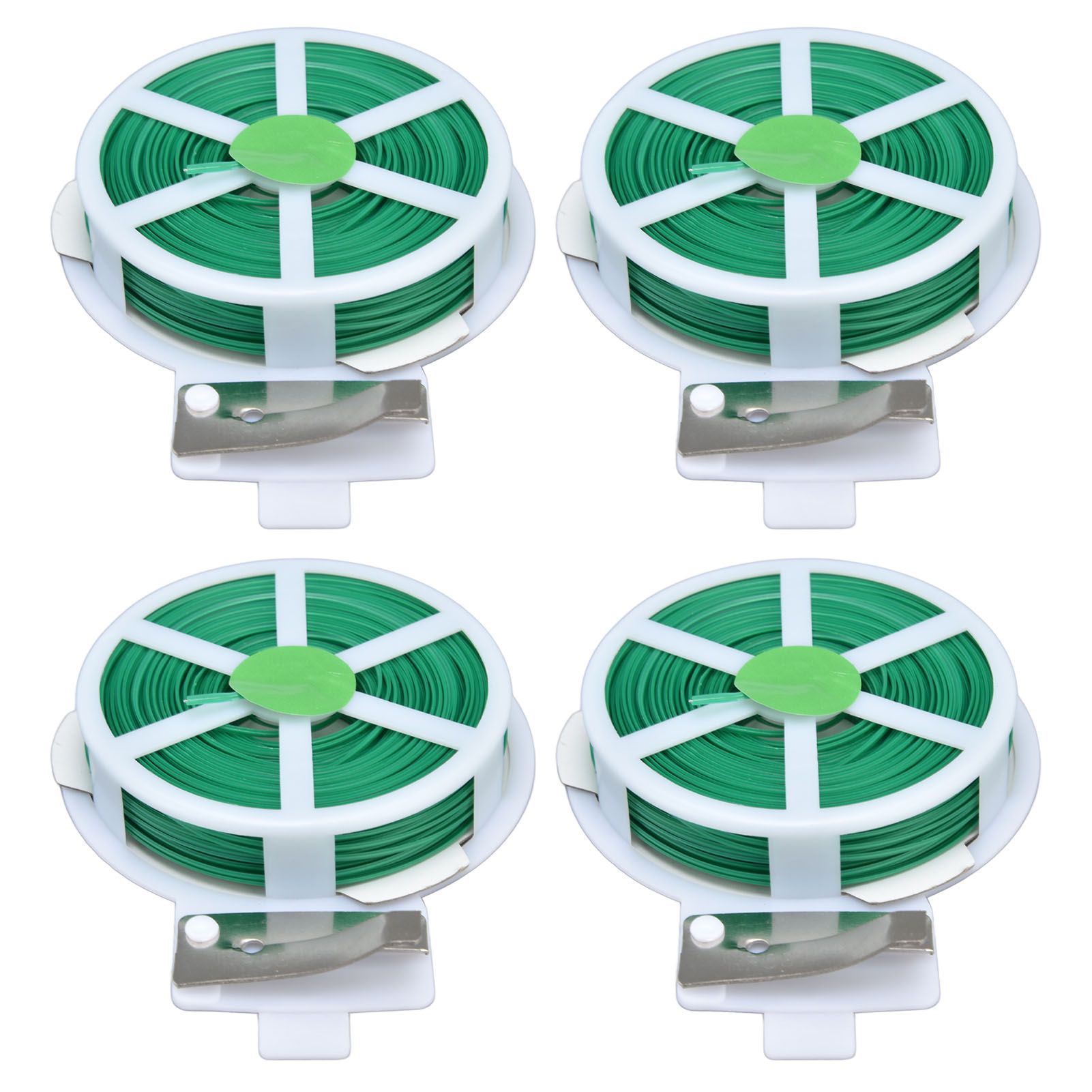 4pcs Plant Ties 50 Meters Green Twist Ties Wire with Built in Cutter for Garden Courtyard Indoor Plants Support Fixing - Image 8