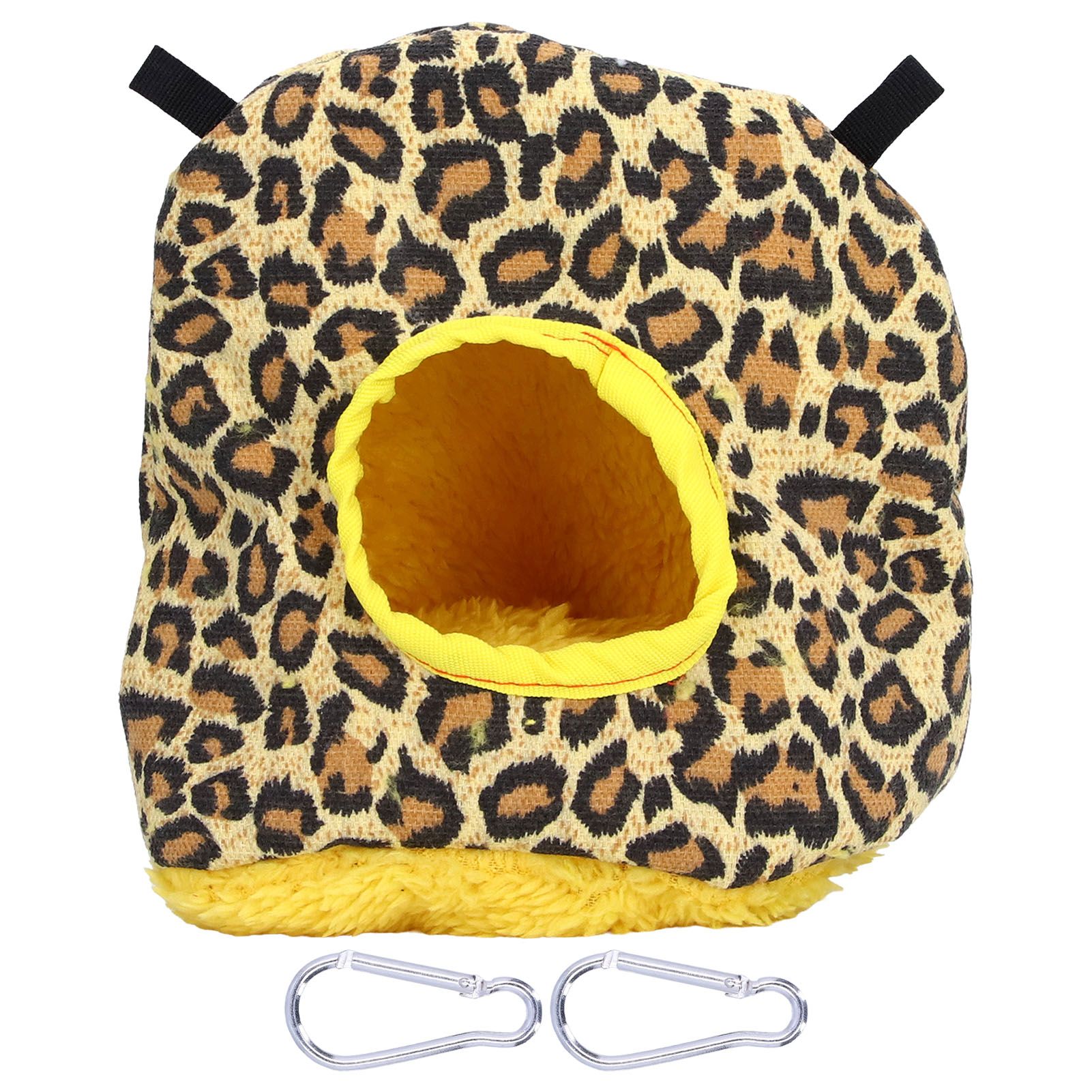 Warm Birdhouse Round Shape Soft Plush Save Space Easy Clean Safety Parrots HouseLeopard Print - Image 1