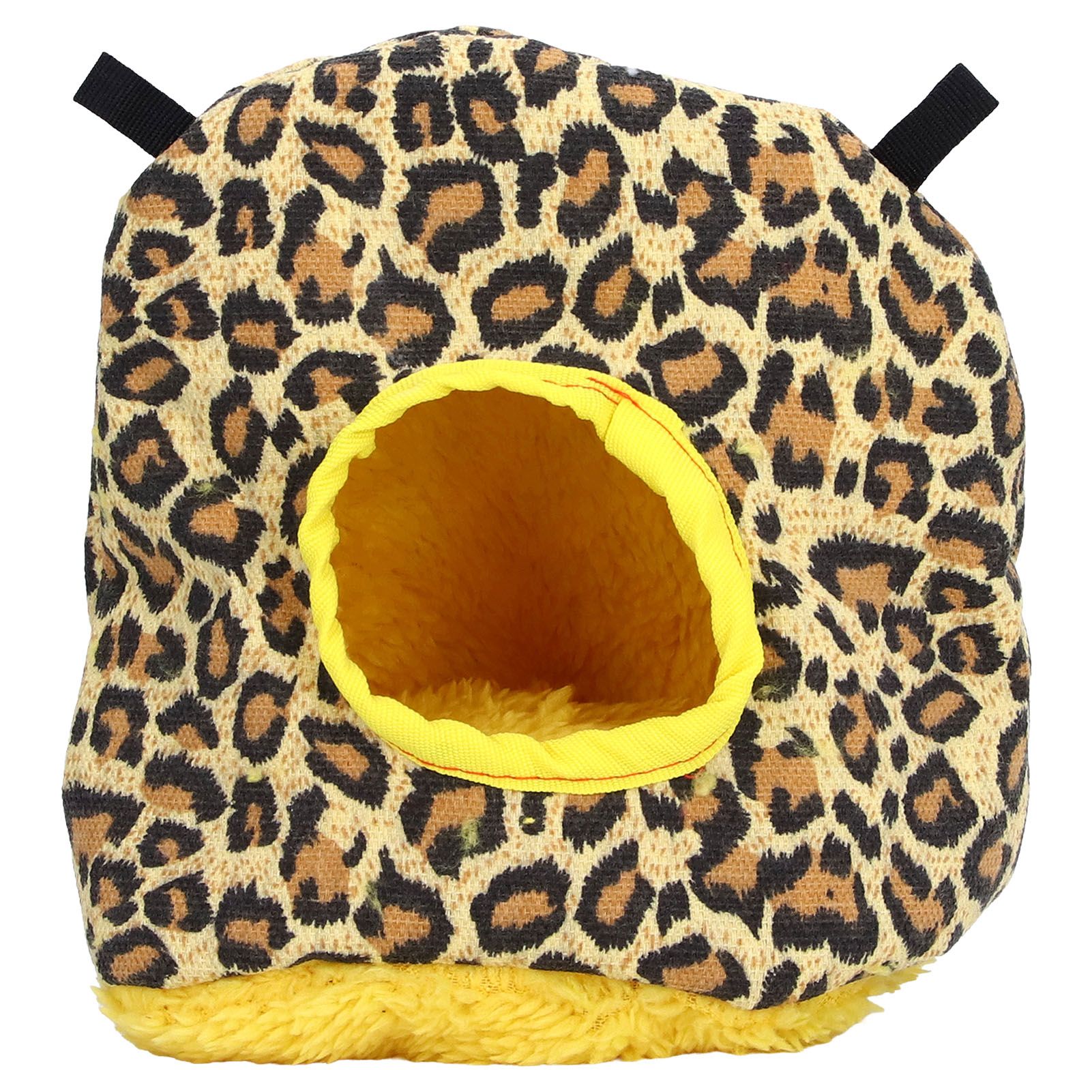 Warm Birdhouse Round Shape Soft Plush Save Space Easy Clean Safety Parrots HouseLeopard Print - Image 2
