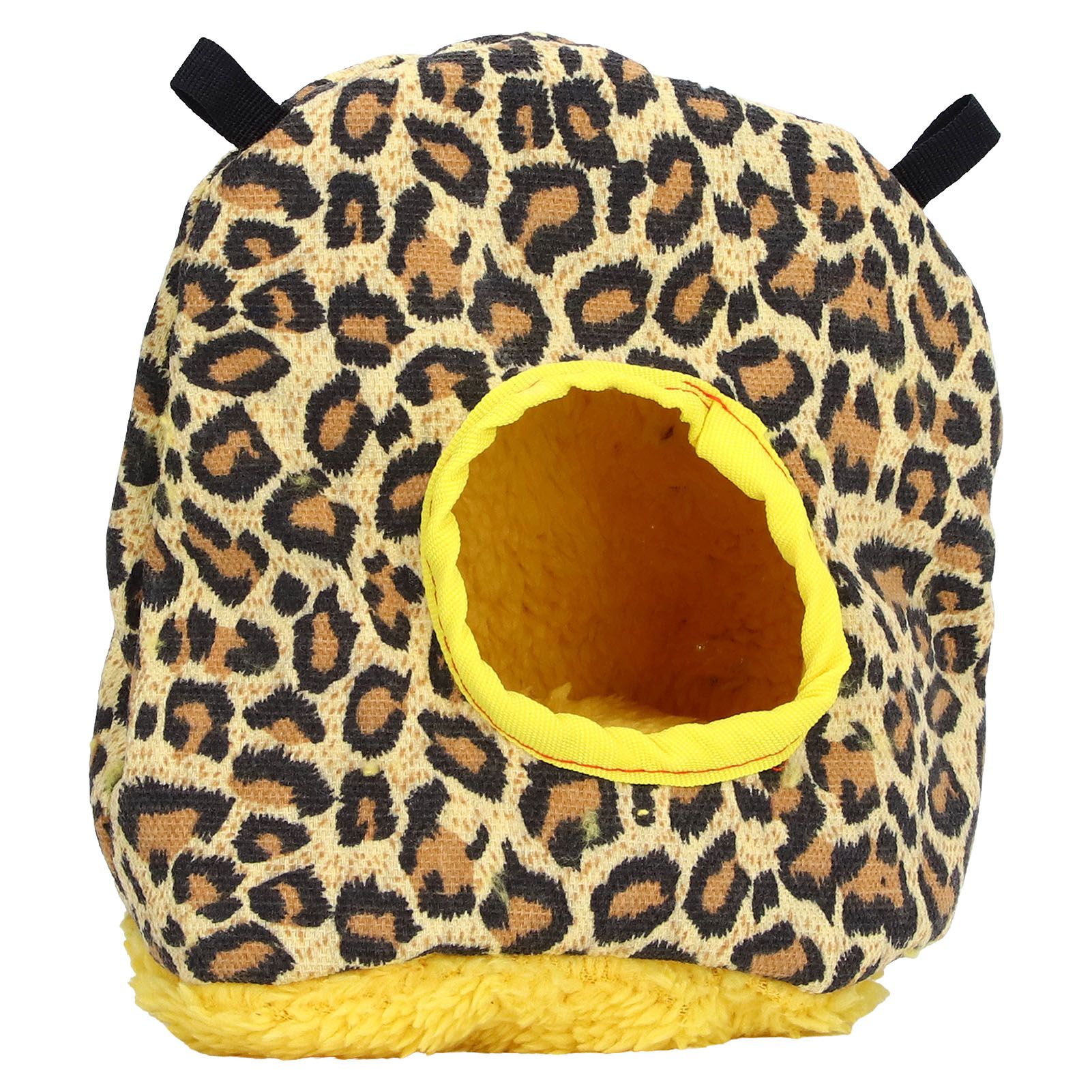 Warm Birdhouse Round Shape Soft Plush Save Space Easy Clean Safety Parrots HouseLeopard Print - Image 3