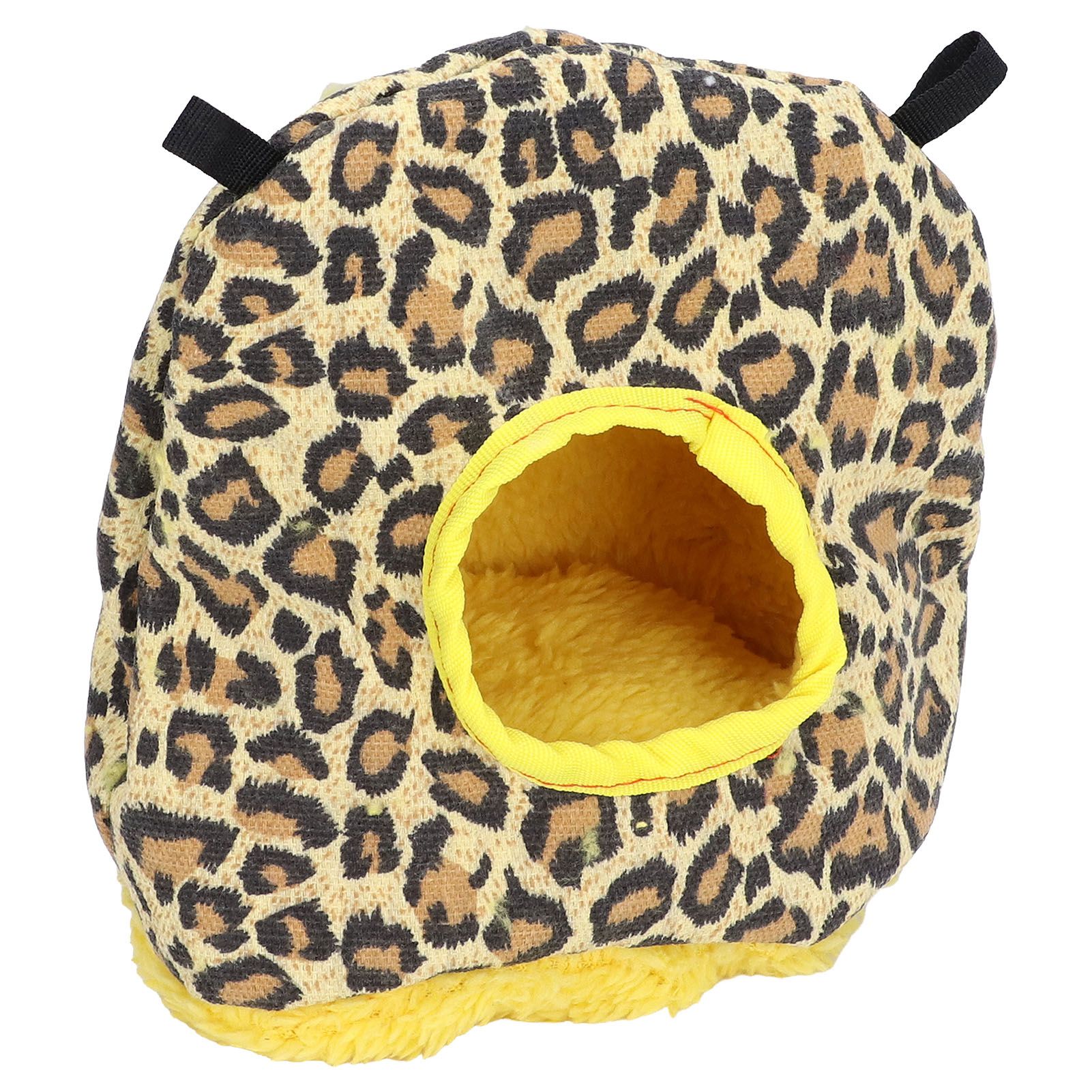 Warm Birdhouse Round Shape Soft Plush Save Space Easy Clean Safety Parrots HouseLeopard Print - Image 4