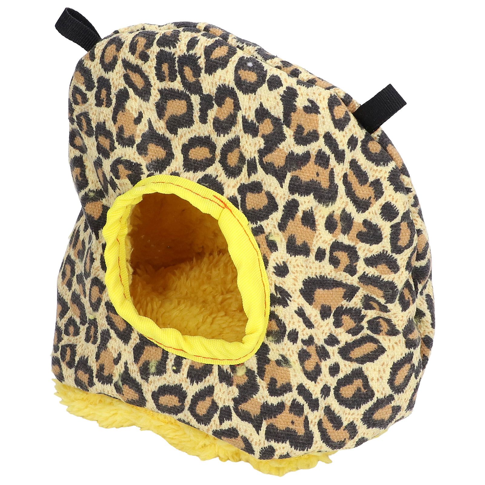 Warm Birdhouse Round Shape Soft Plush Save Space Easy Clean Safety Parrots HouseLeopard Print - Image 5