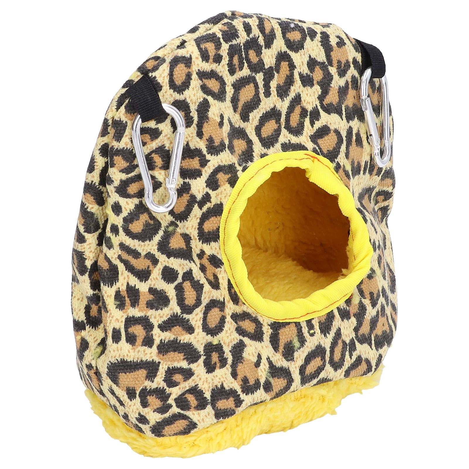 Warm Birdhouse Round Shape Soft Plush Save Space Easy Clean Safety Parrots HouseLeopard Print - Image 7