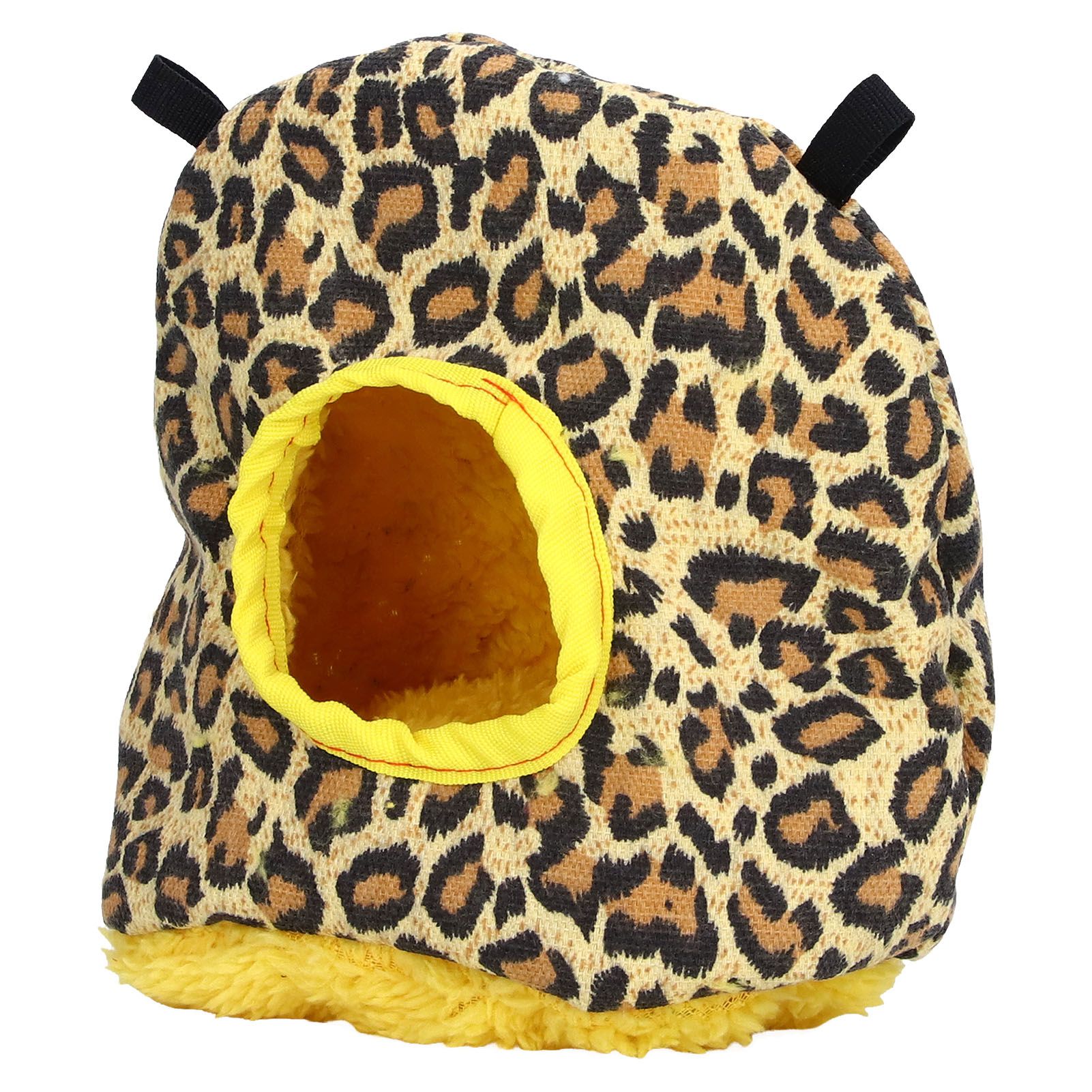 Warm Birdhouse Round Shape Soft Plush Save Space Easy Clean Safety Parrots HouseLeopard Print - Image 8
