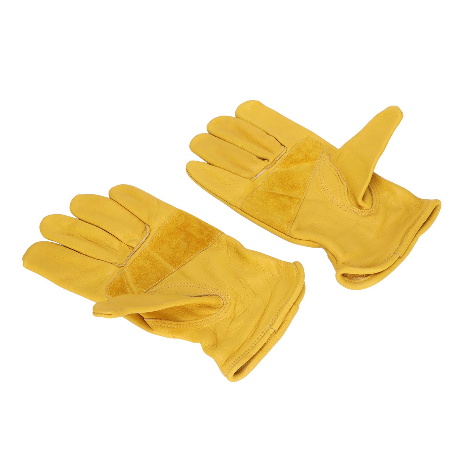Garden Cowhide Gloves Wear Resistance Full Finger Leather Gloves for Outdoor CyclingM - Image 4