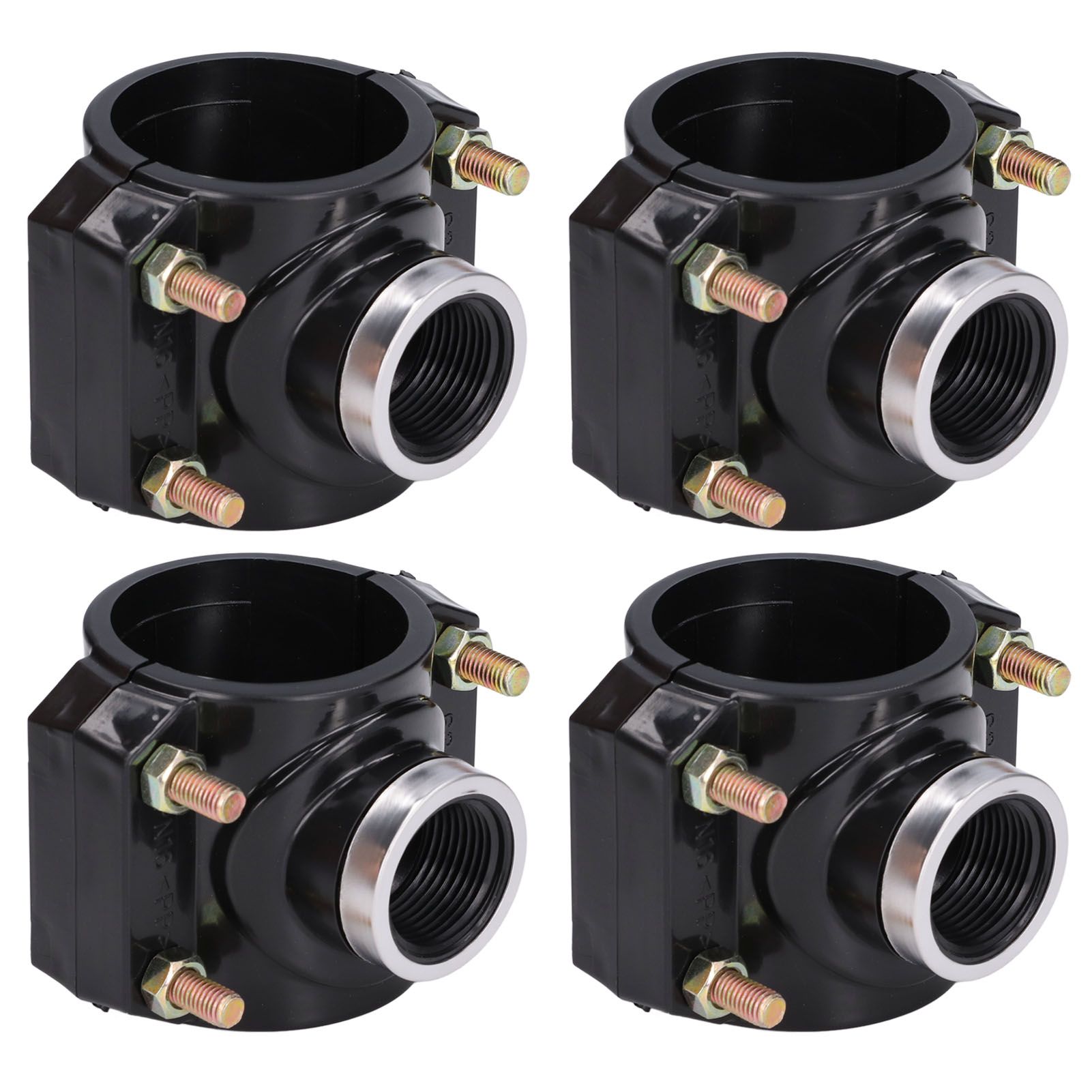 4 Sets Water Drain Saddle Plastic Pipe Additional Quick Connector Tee Kit G1 Female Thread - Image 3