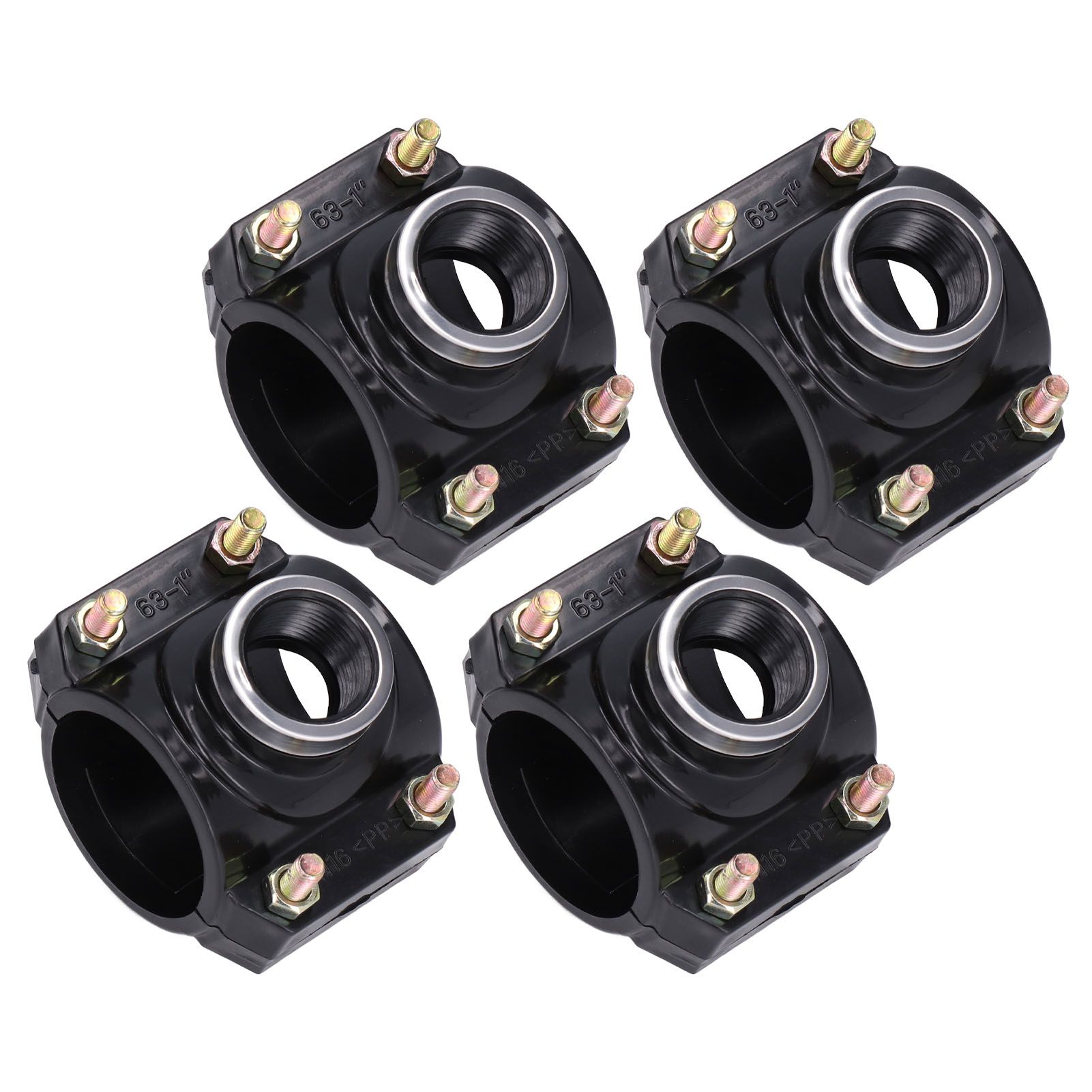 4 Sets Water Drain Saddle Plastic Pipe Additional Quick Connector Tee Kit G1 Female Thread - Image 4