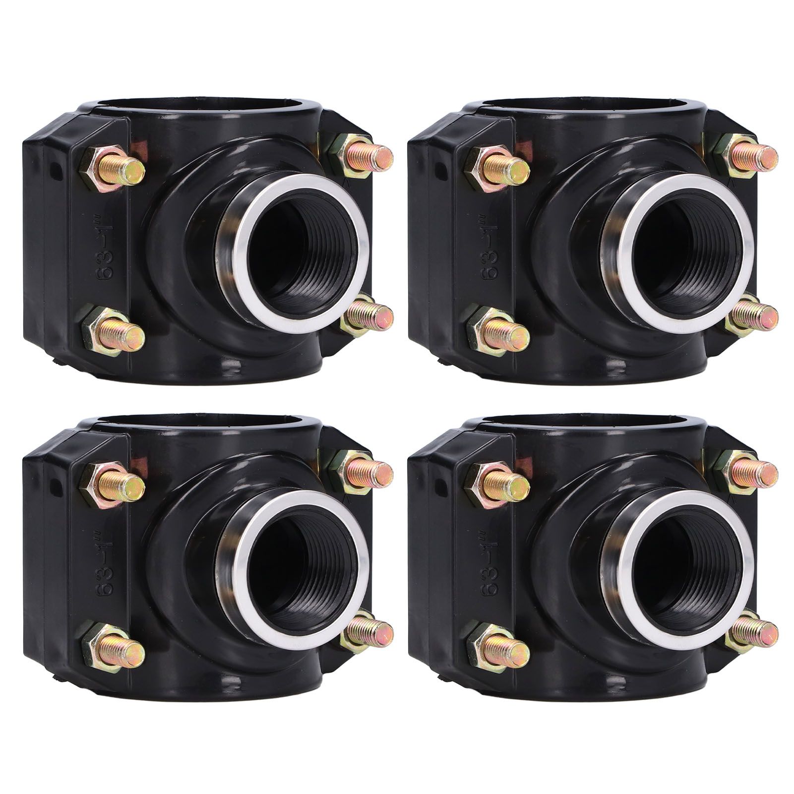 4 Sets Water Drain Saddle Plastic Pipe Additional Quick Connector Tee Kit G1 Female Thread - Image 5
